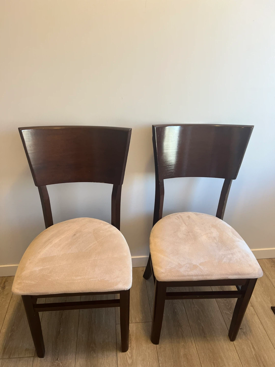 Set of 2 Dark Wood Dining Chairs