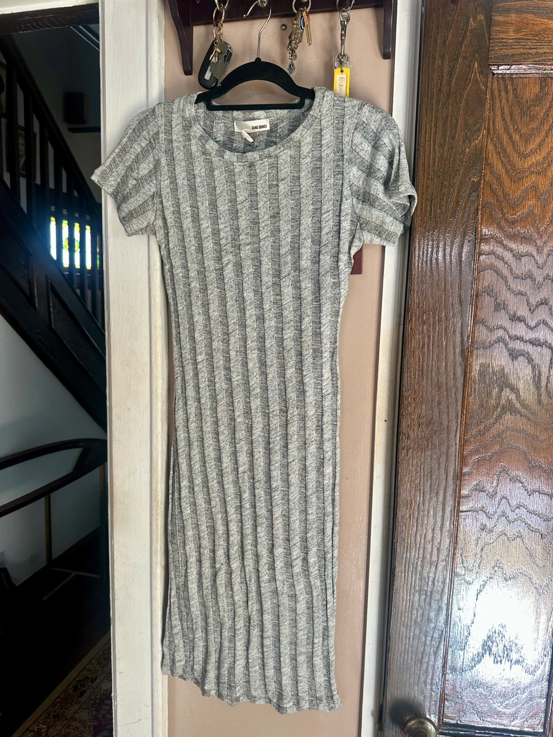 Lot of 2 ribbed dresses in grey and black size small - photo 4