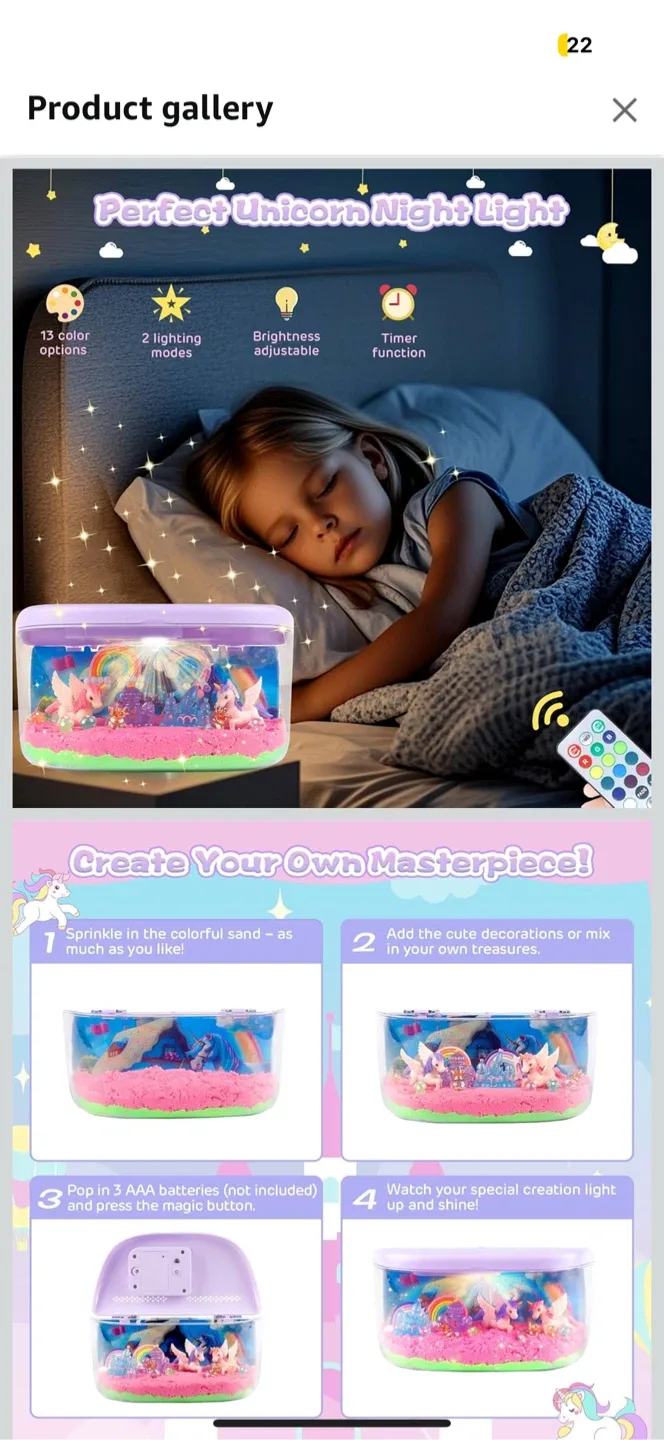 Unicorn Magic Sand Light-Up Box DIY Scene image indicator(2)