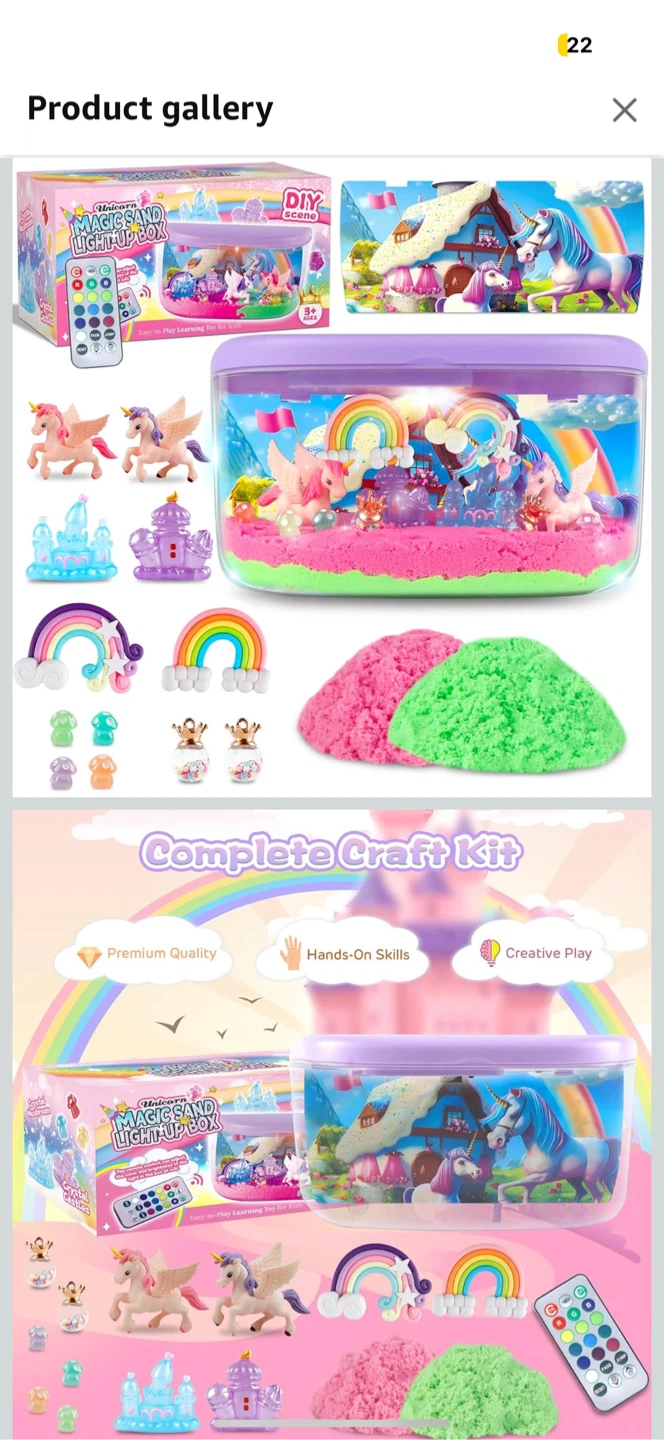 Unicorn Magic Sand Light-Up Box DIY Scene