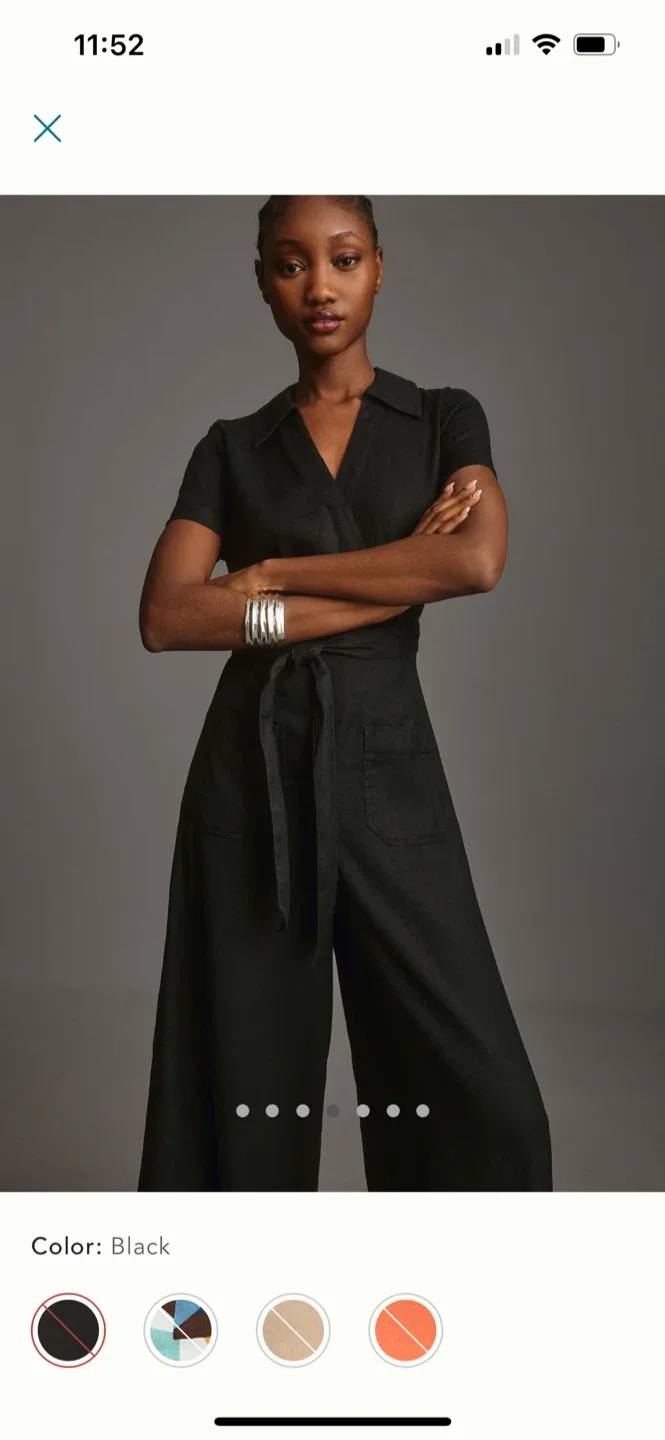 BNWT Anthropologie Colette Linen Jumpsuit 0 image indicator(4)