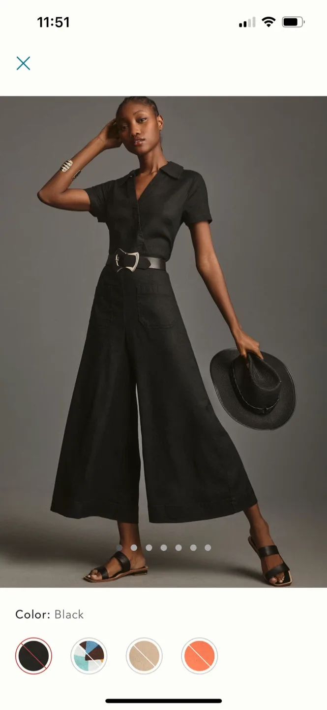 BNWT Anthropologie Colette Linen Jumpsuit 0 thumbnail