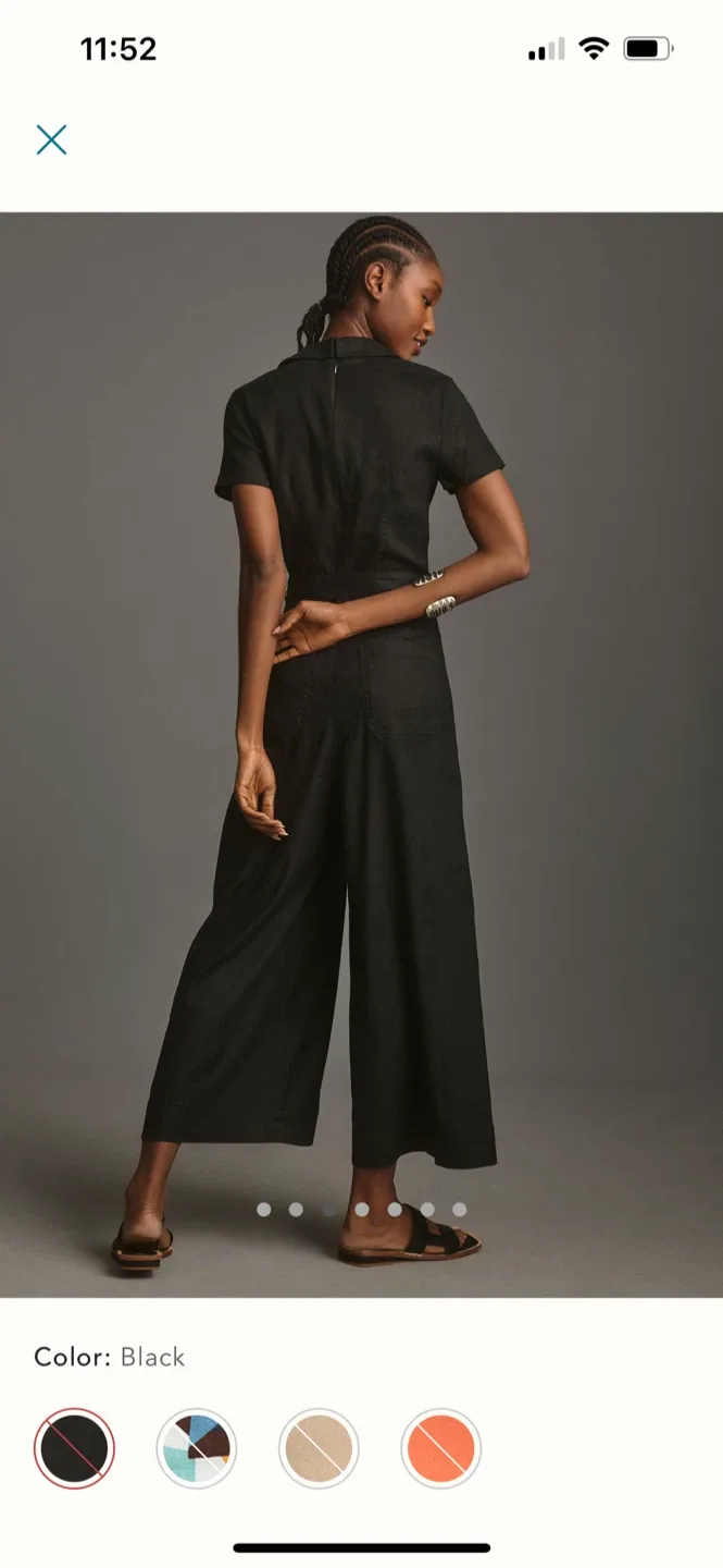 BNWT Anthropologie Colette Linen Jumpsuit 0 image indicator(3)