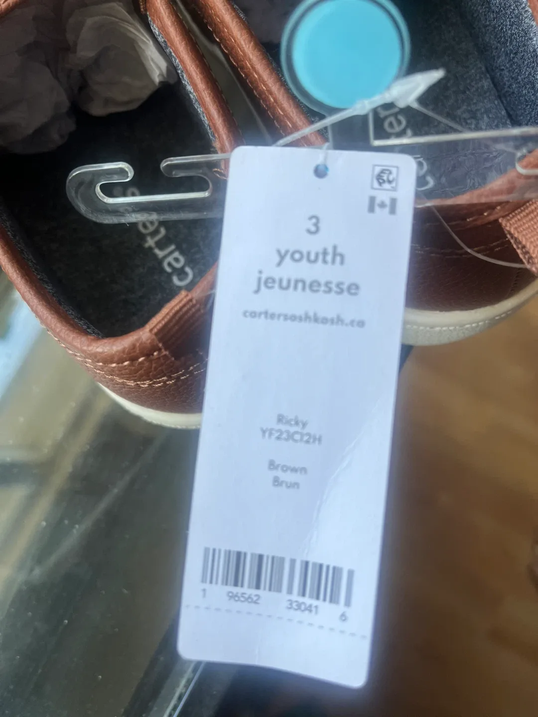 New Carter's Youth Size 3 Brown Ricky Slip-On Shoes image indicator(5)