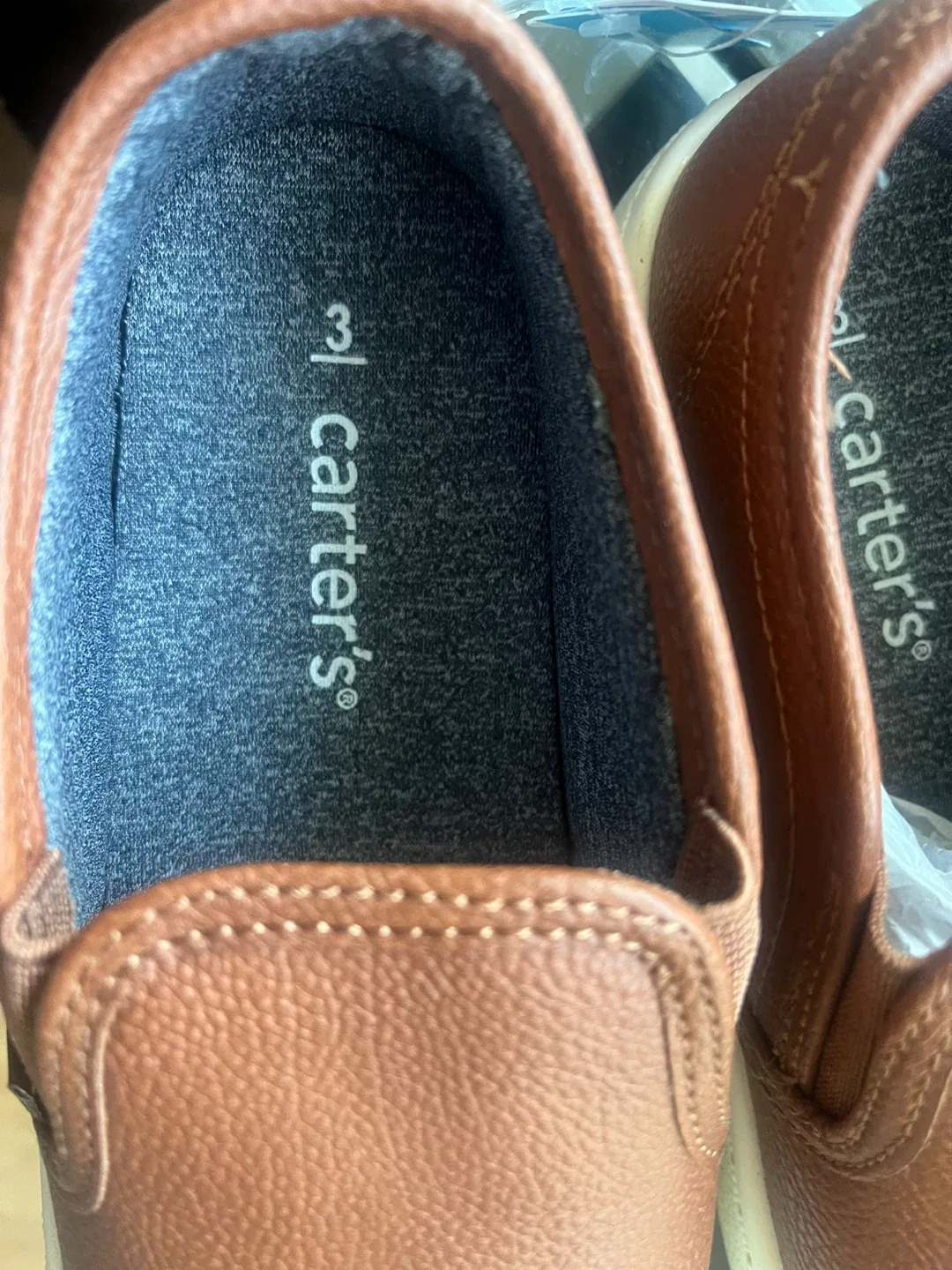 New Carter's Youth Size 3 Brown Ricky Slip-On Shoes image indicator(3)