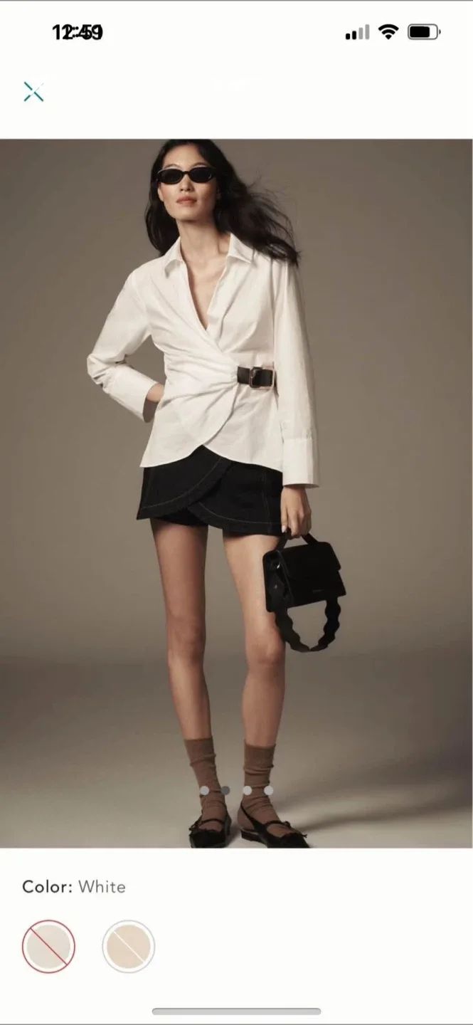 BNWT Anthropologie Buckle Blouse XS image indicator(2)