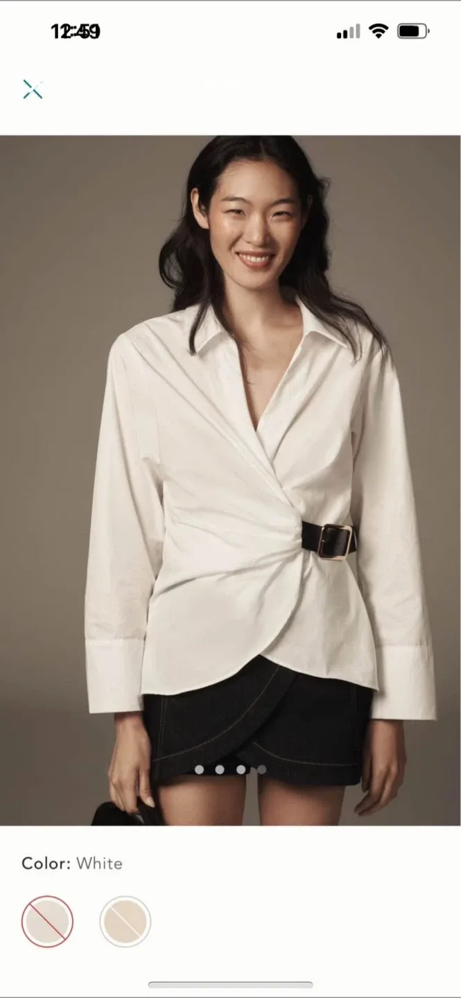 BNWT Anthropologie Buckle Blouse XS image indicator(4)