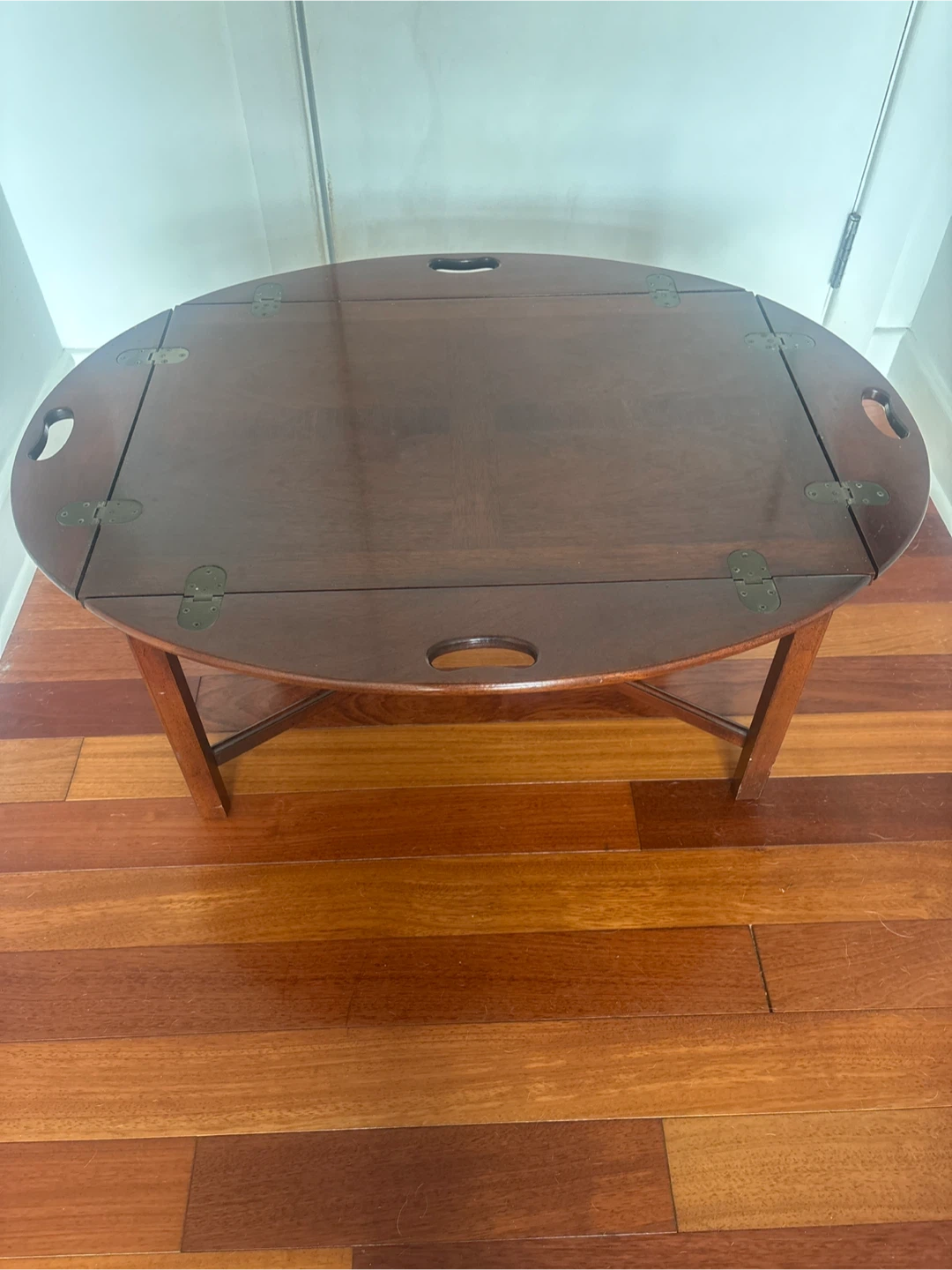 Vintage Wood Folding Coffee Table - Brown - photo 2