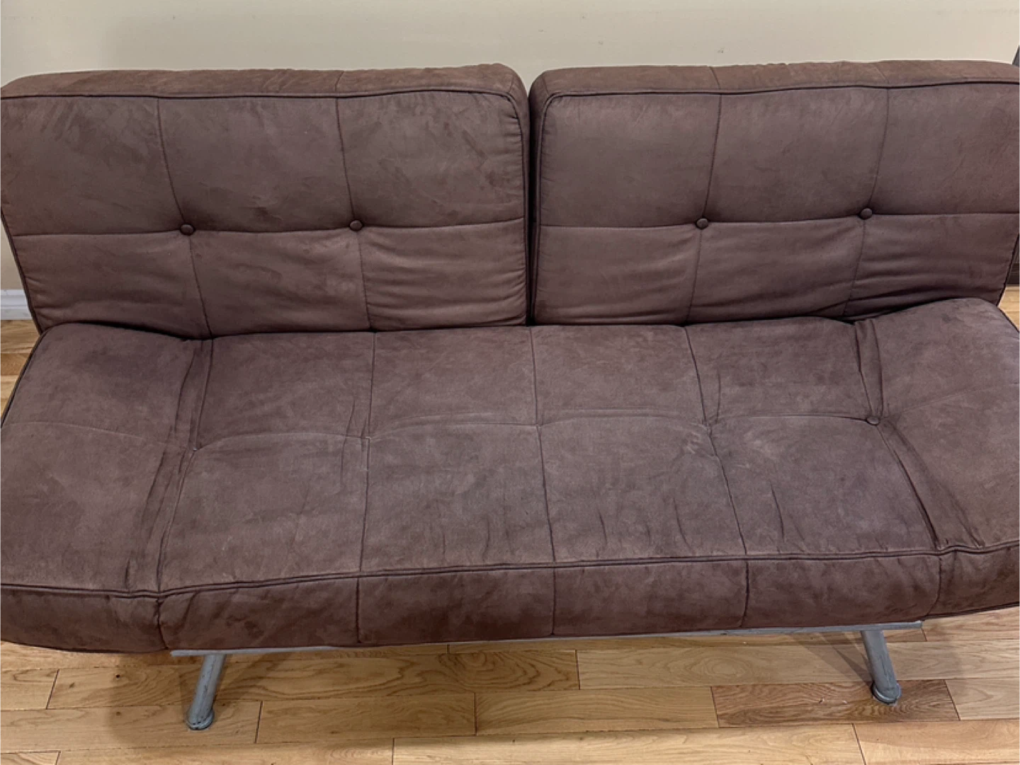Modern Brown Futon Sofa Bed (CAN DELIVER)
