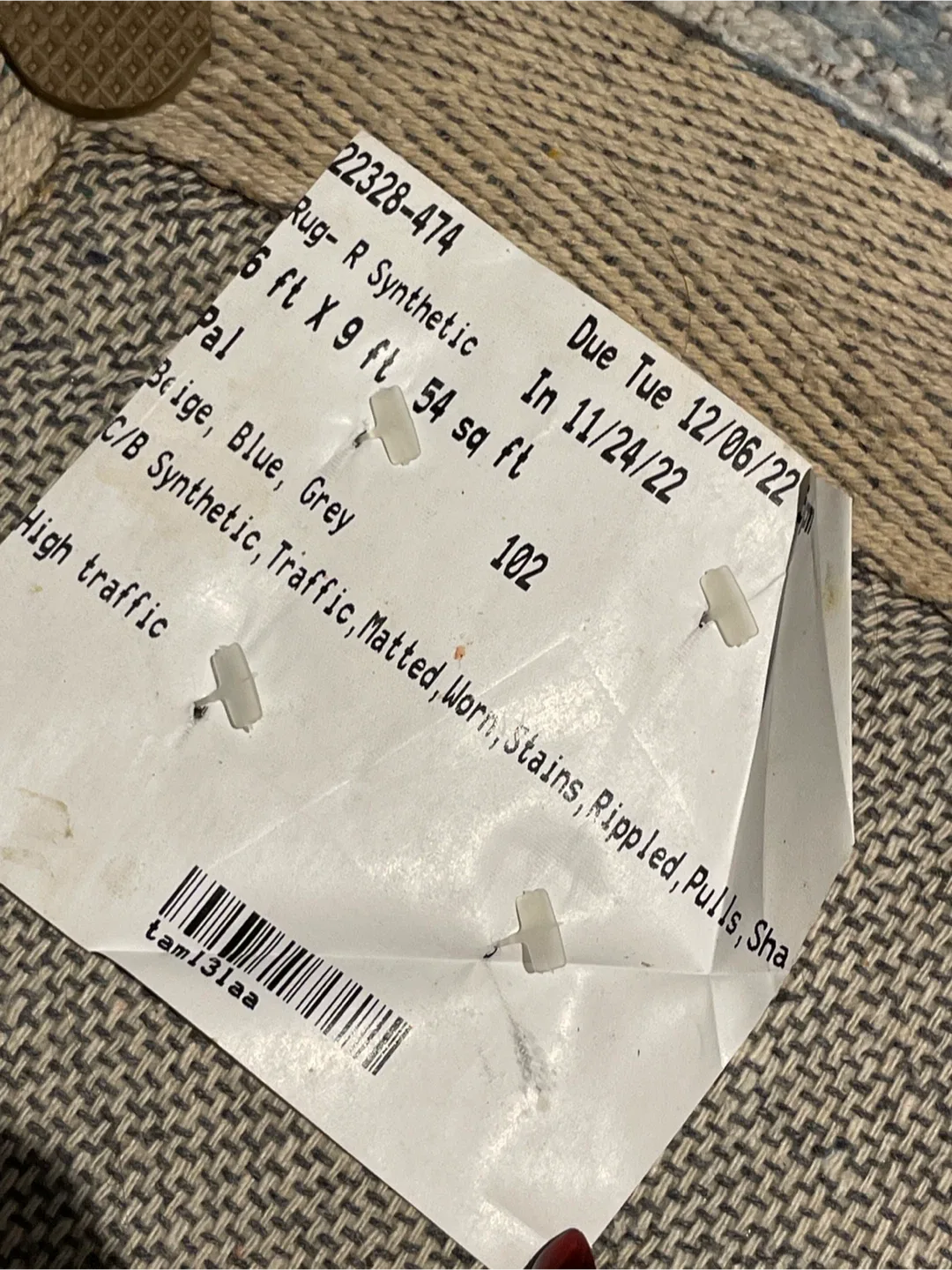 Structube Area Rug - Blue and Grey image indicator(6)