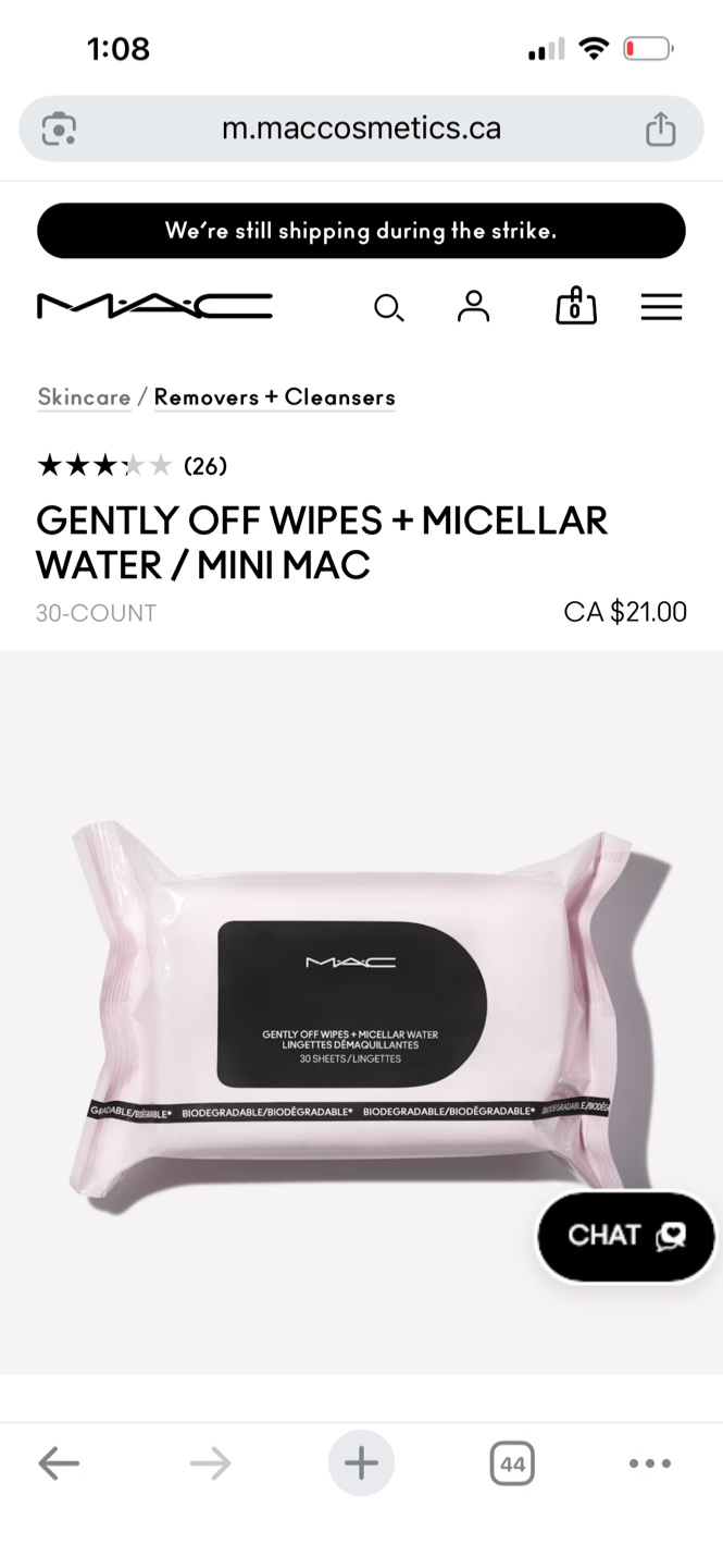 NEW MAC Gently Off Wipes + Micellar Water - 30 count - photo 2