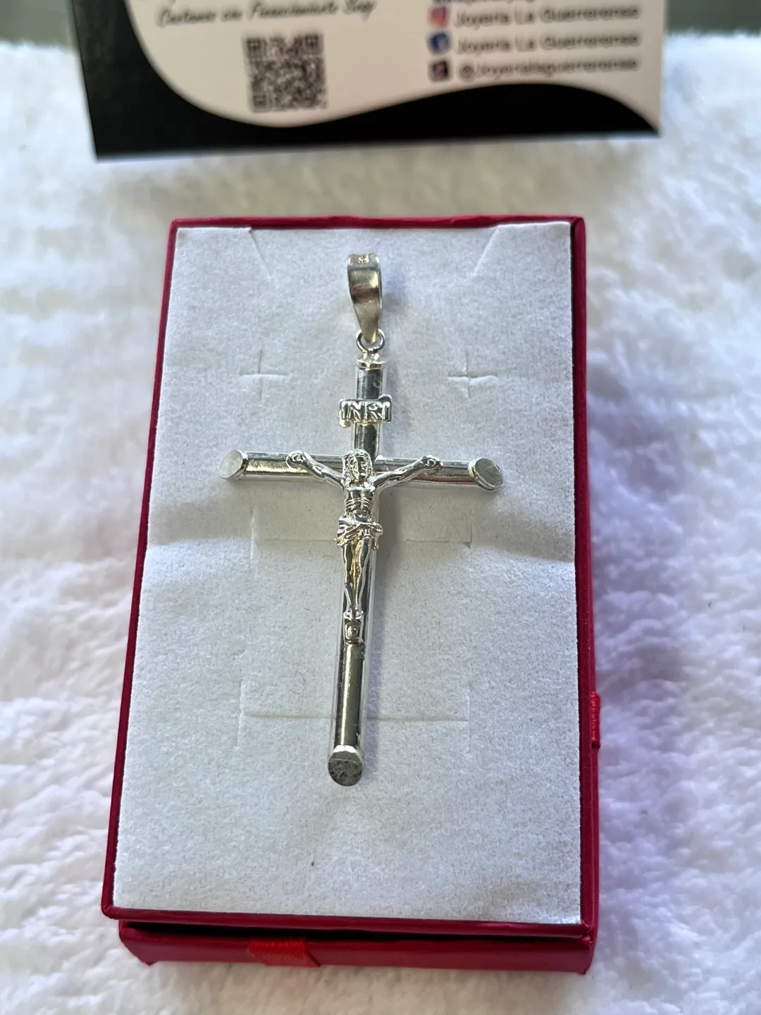 Silver Crucifix Pendant plata 9.25 traída de Taxco thumbnail