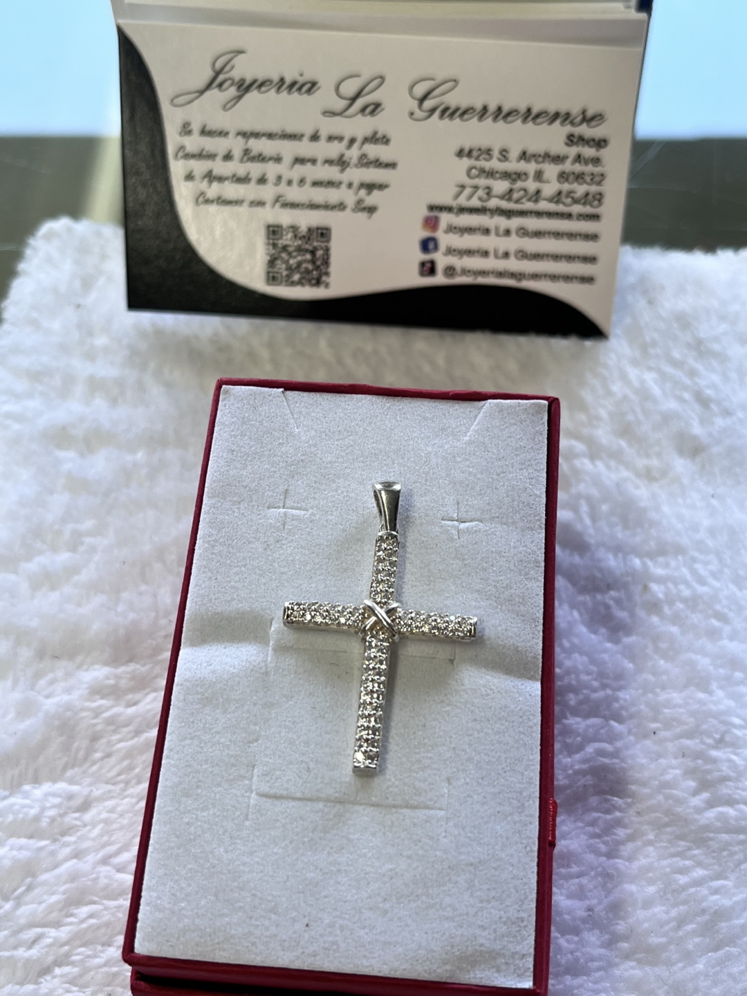 Silver Cross Pendant with Box - photo 3