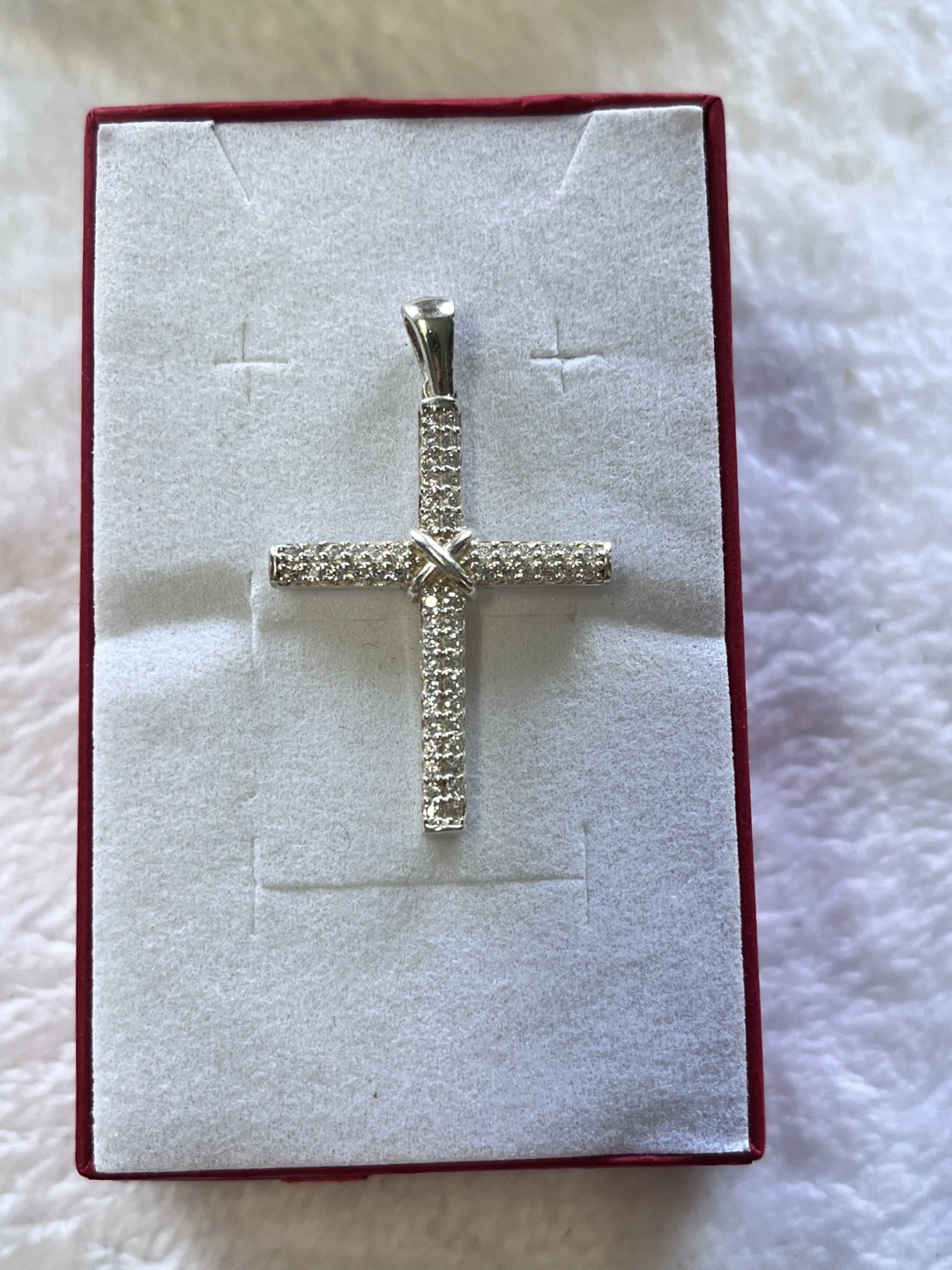 Silver Cross Pendant with Box - photo 2