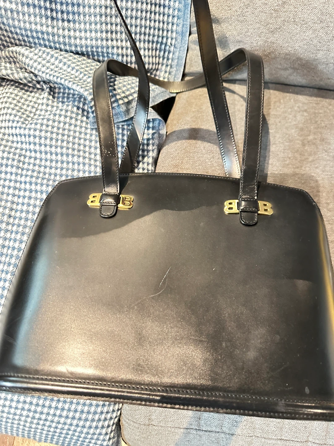Vintage Bally Black Calfskin Handbag