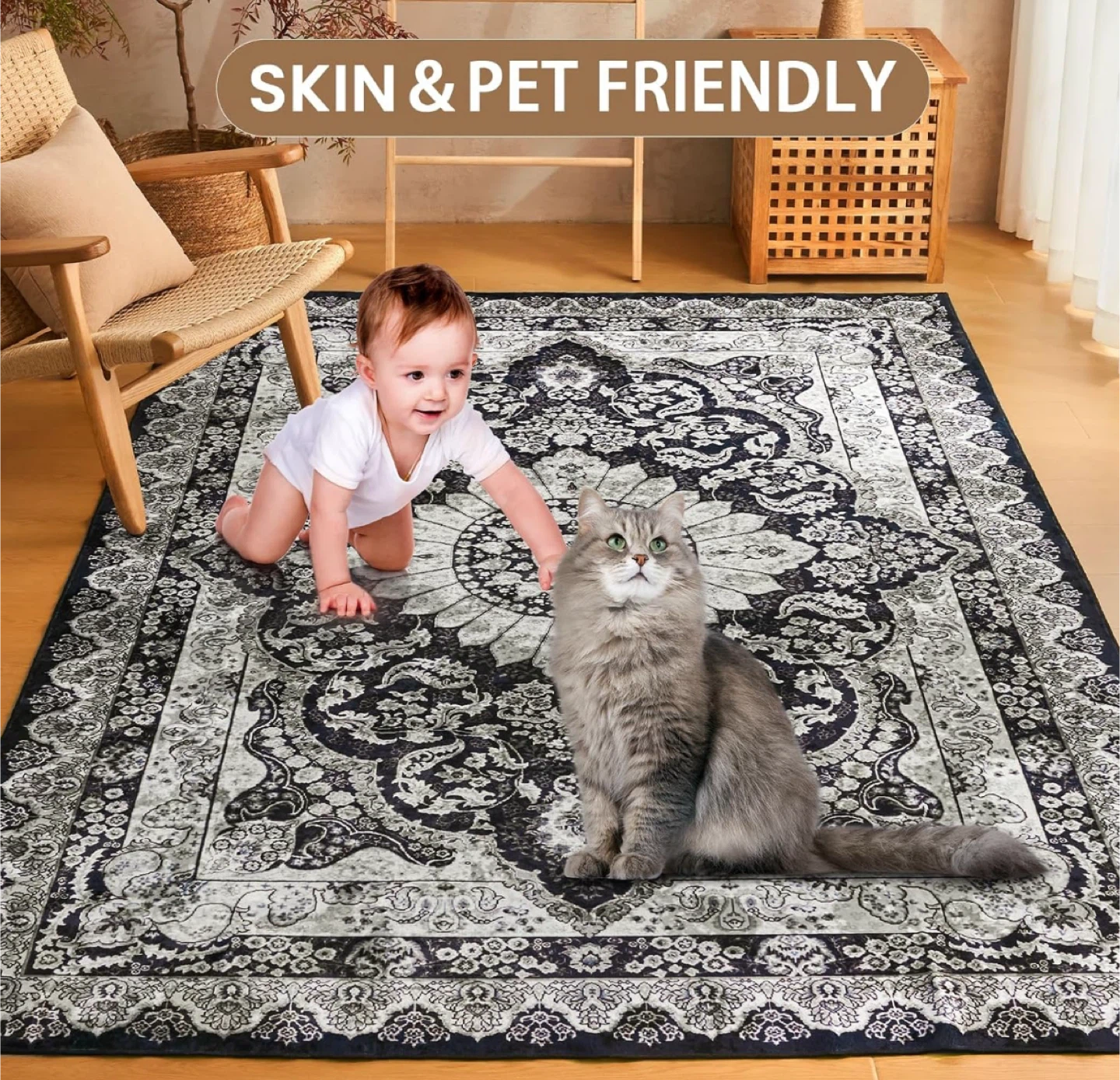 Floral Pattern Area Rug - photo 5