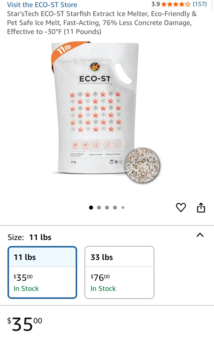 Star'sTech ECO-ST Starfish Extract Ice Melter - 11 lb