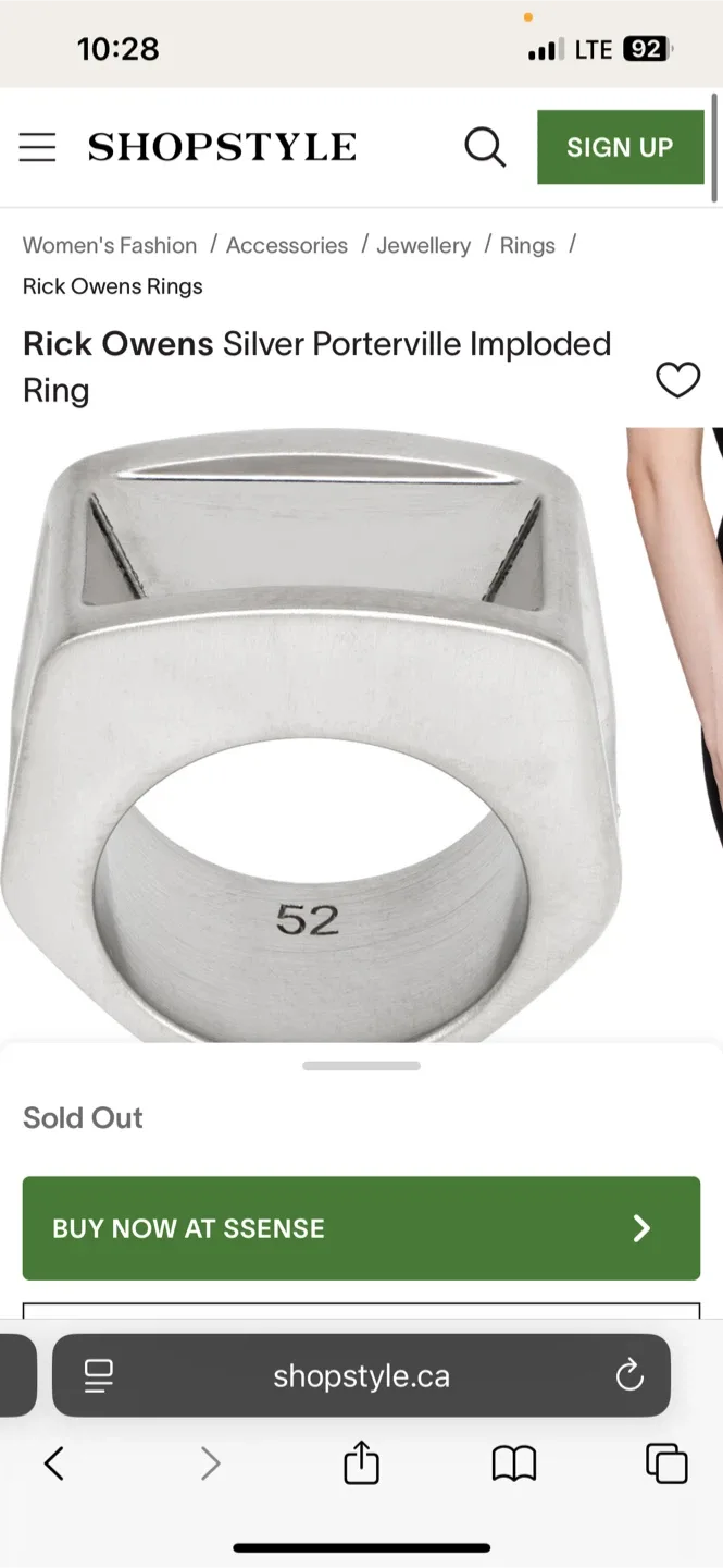 Rick Owens Imploded Ring - Silver-Tone Brass image indicator(4)