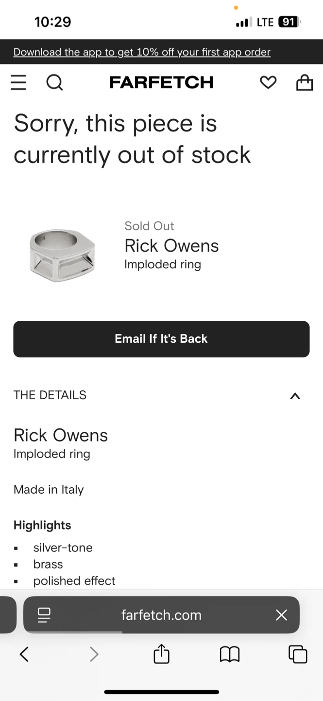 Rick Owens Imploded Ring - Silver-Tone Brass - photo 3