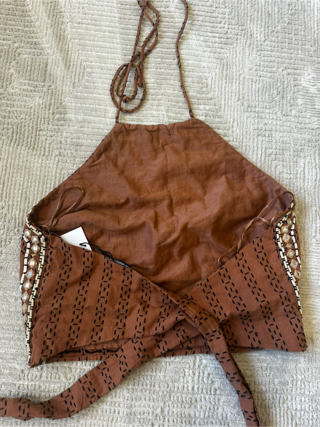 New Zara Brown Halter Top - Size L - photo 2