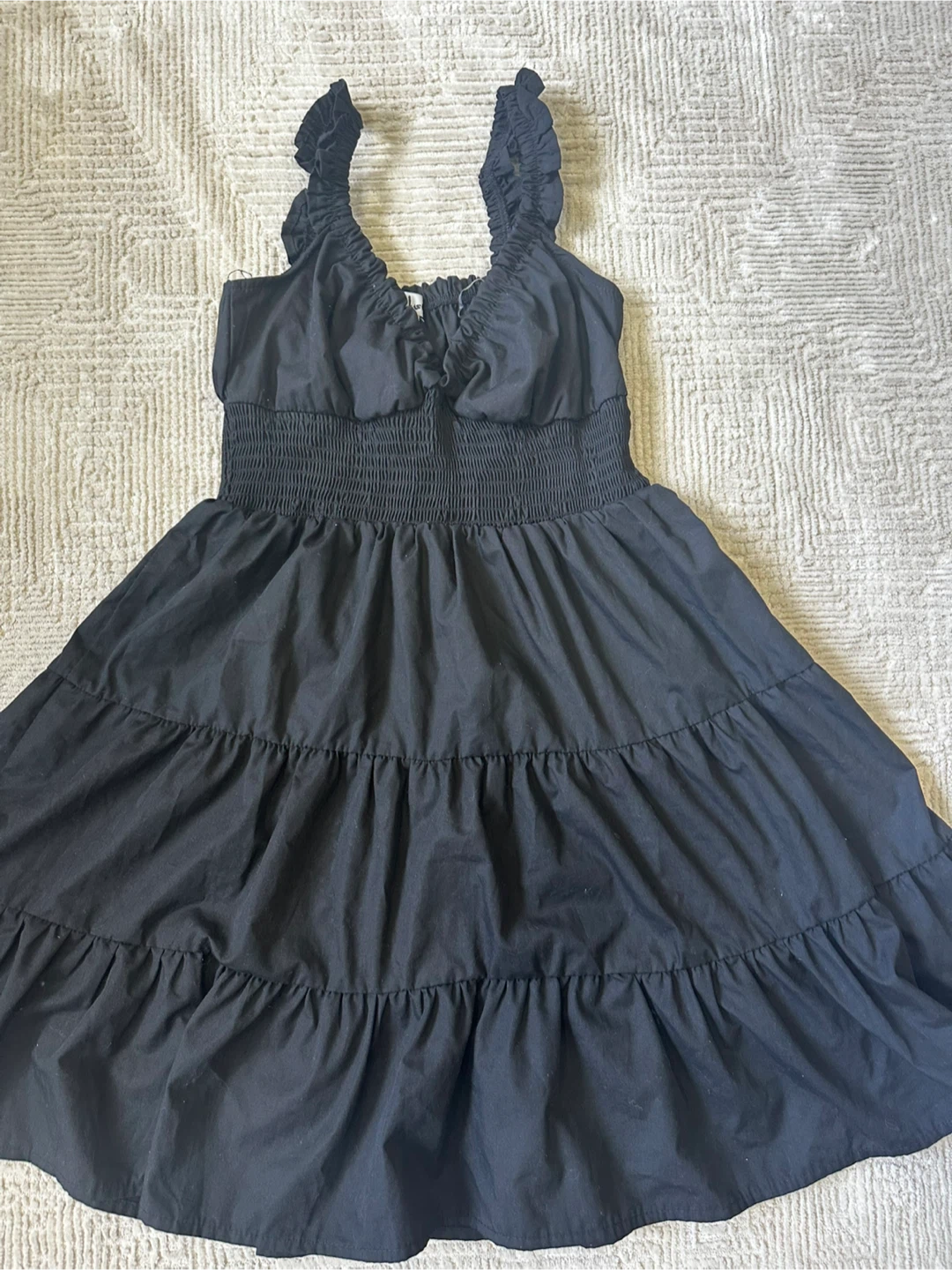 Black Sleeveless Tiered Dress