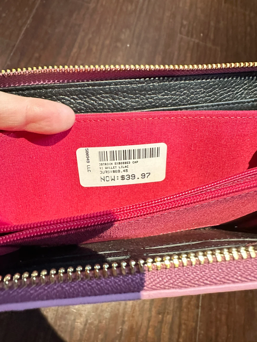 Ostrich Embossed Cap Wallet - Lilac - photo 3