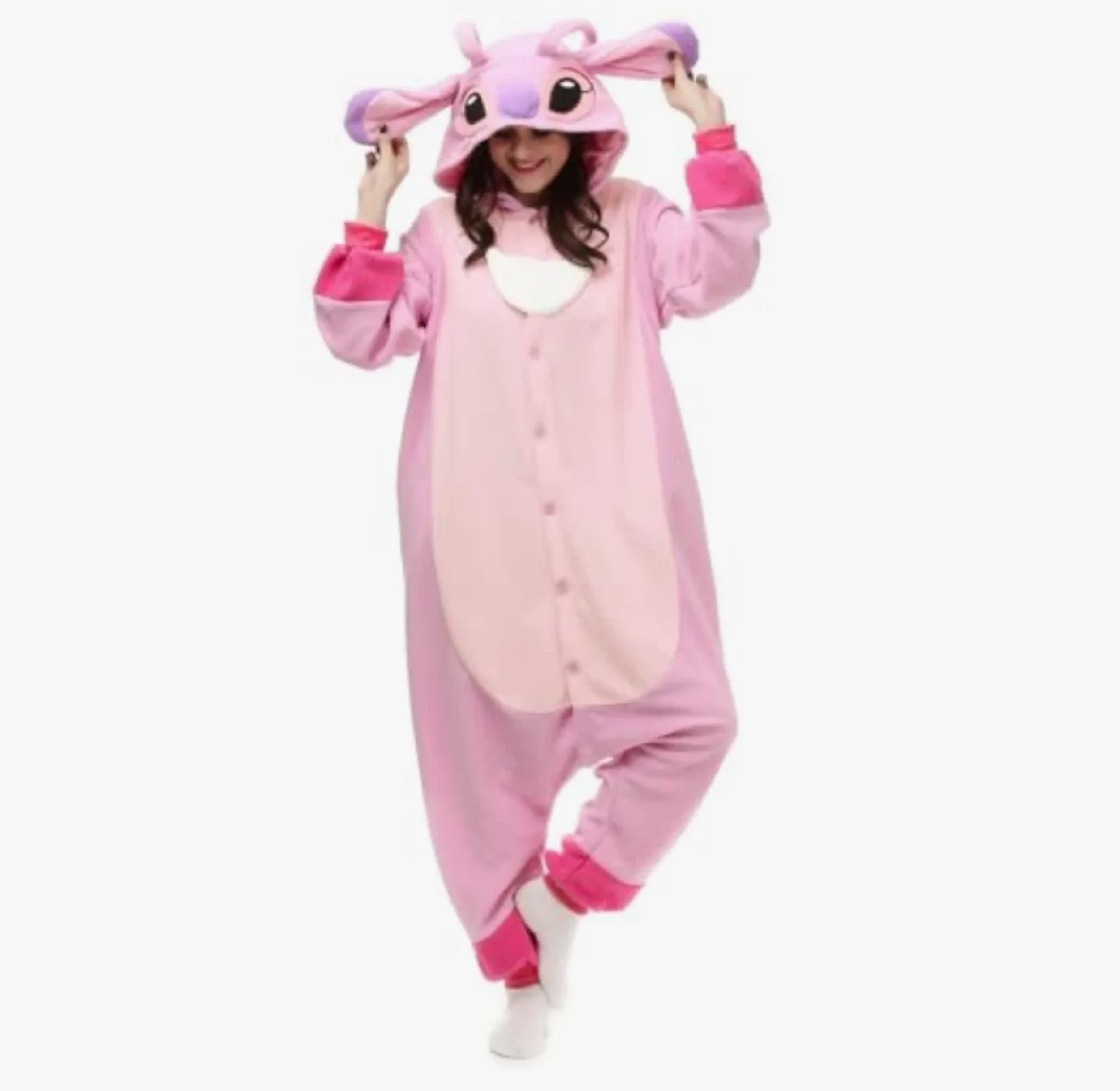 Pink Stitch Onesie - adult size large thumbnail