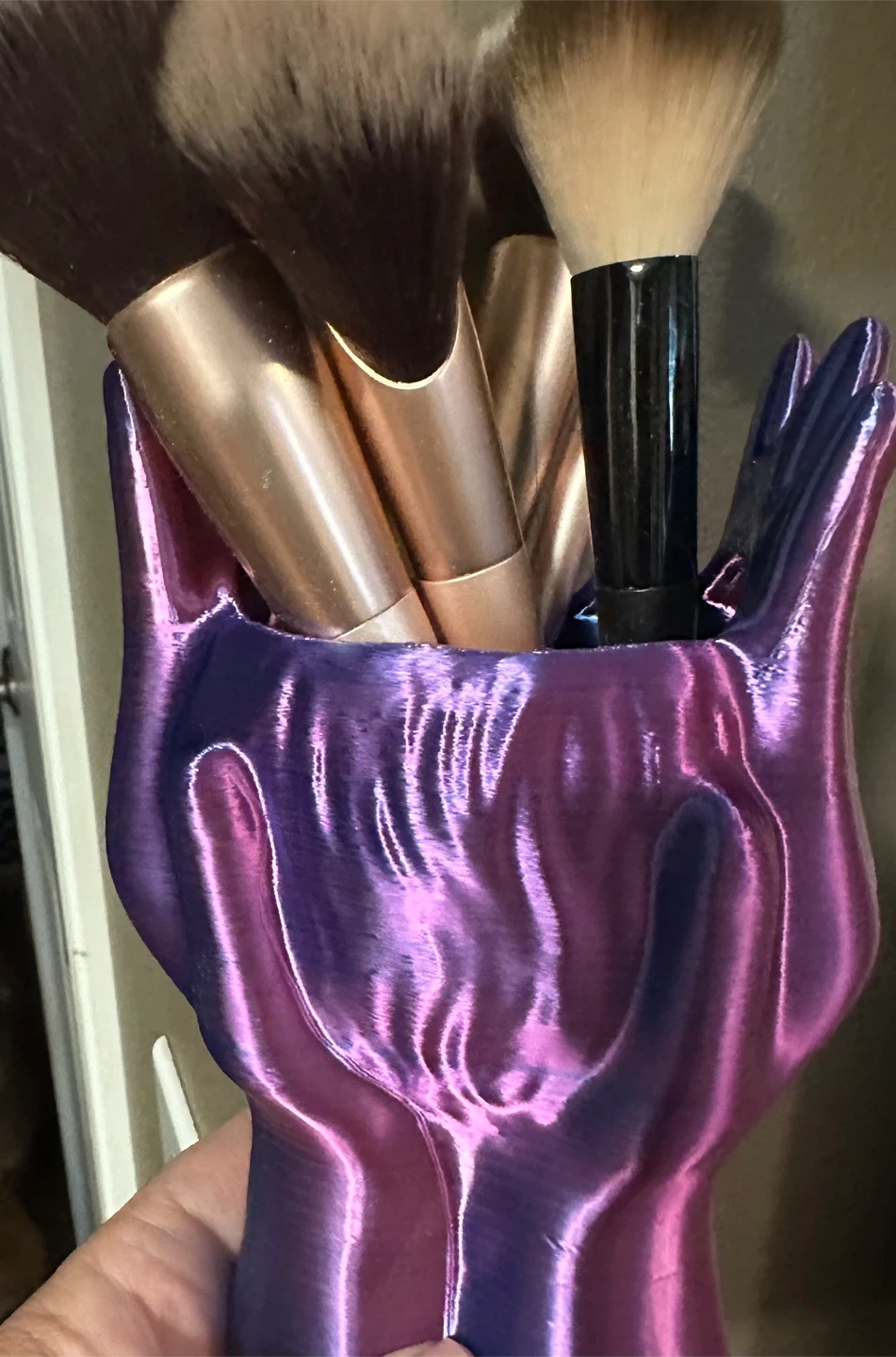 Makeup brush holder