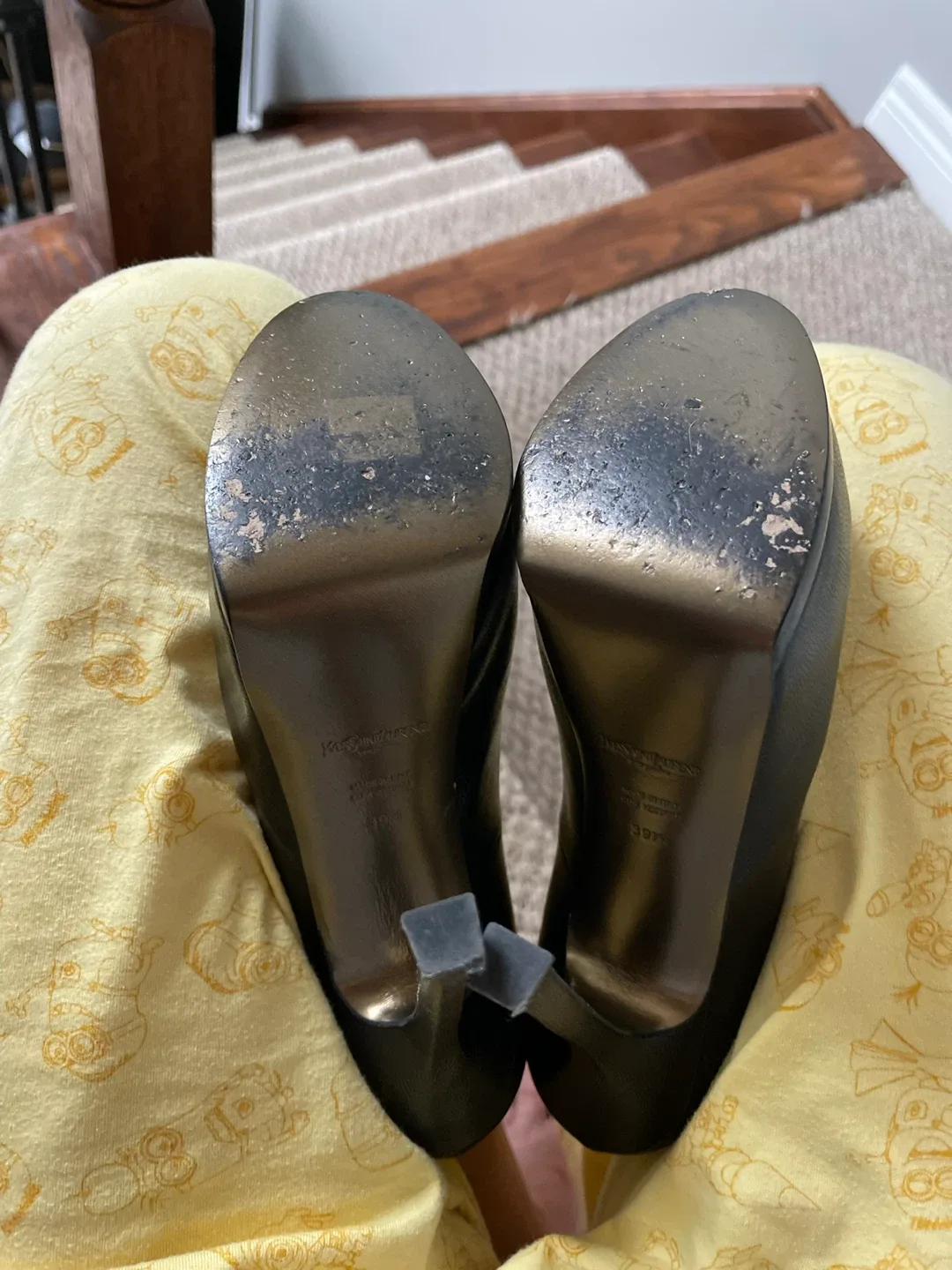 Saint Laurent Black Leather Platform Heels image indicator(3)