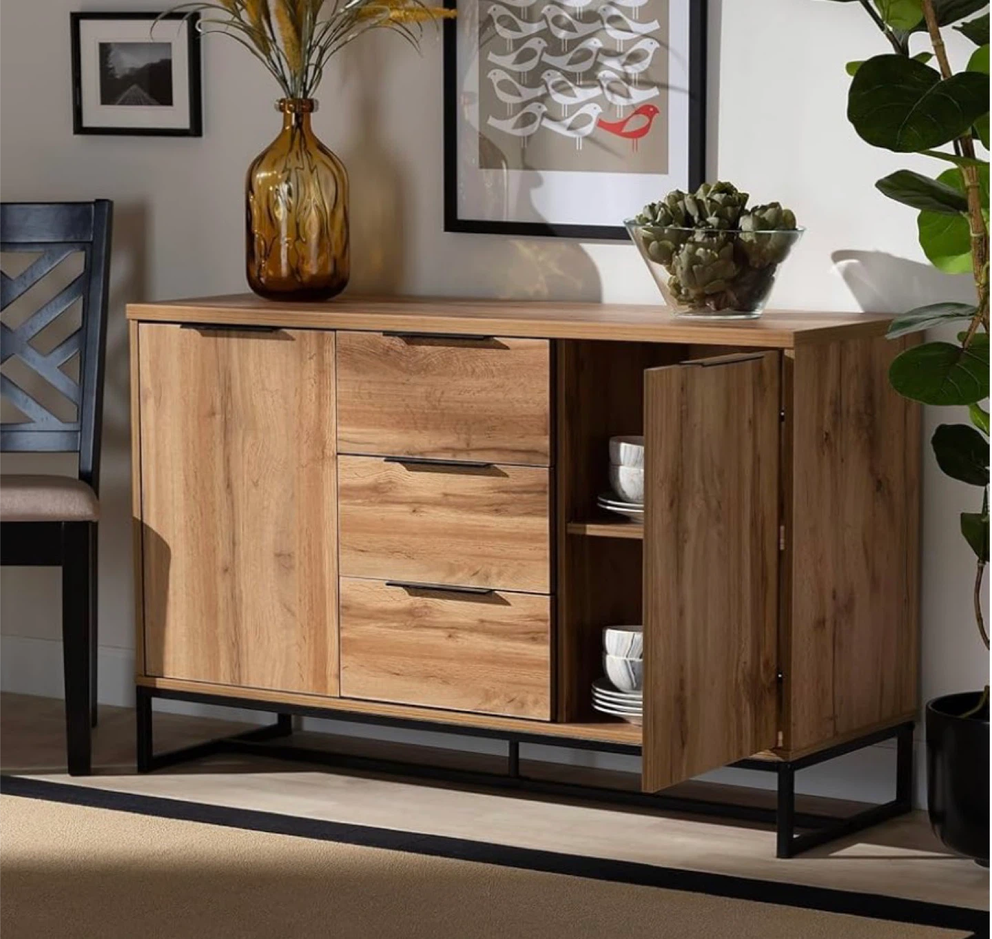 Baxton Studio IMP3002 Oak/Black Sideboard - New in Box!