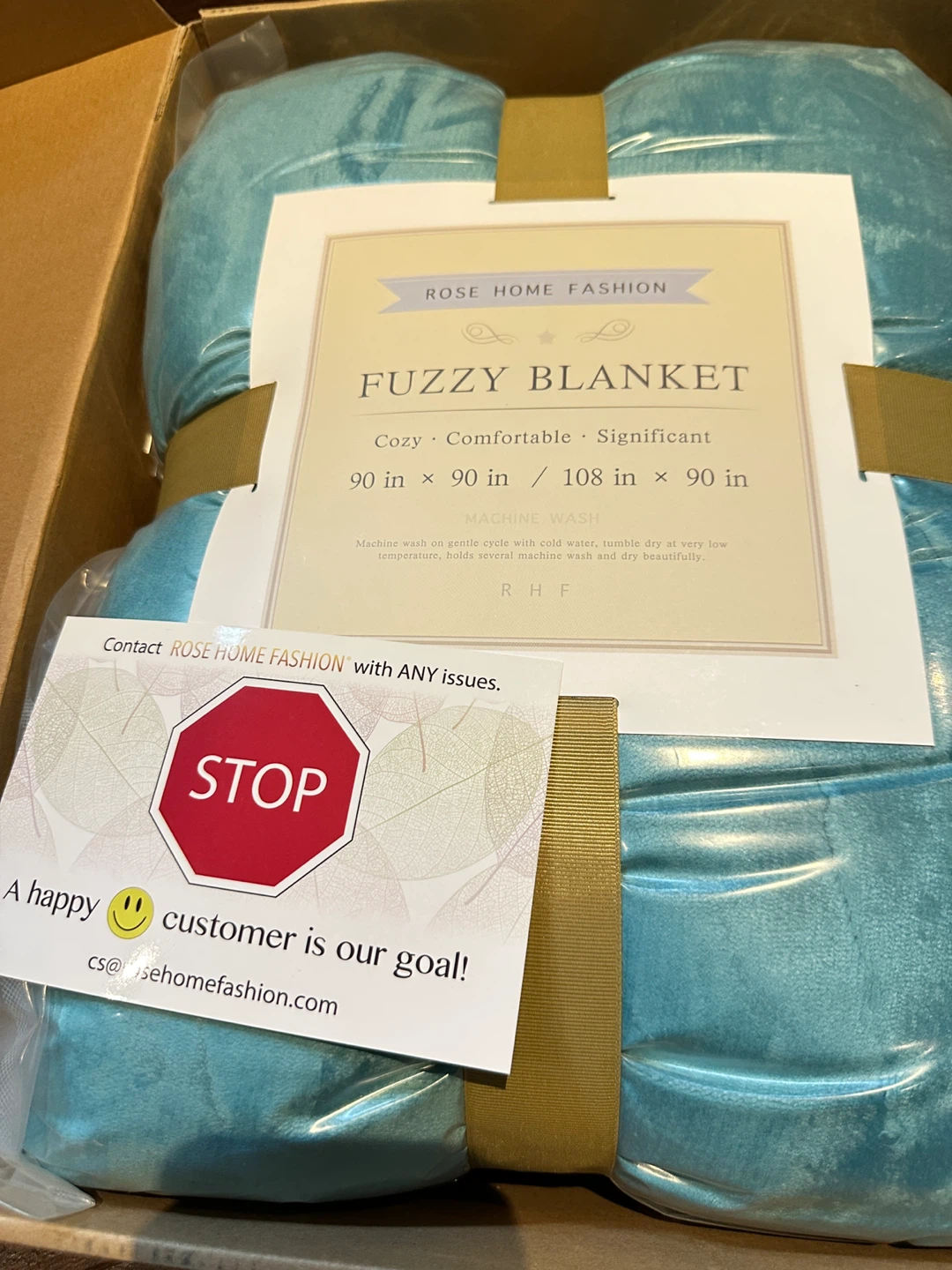Rose Home Fashion Fuzzy Blanket Teal (King) - photo 2