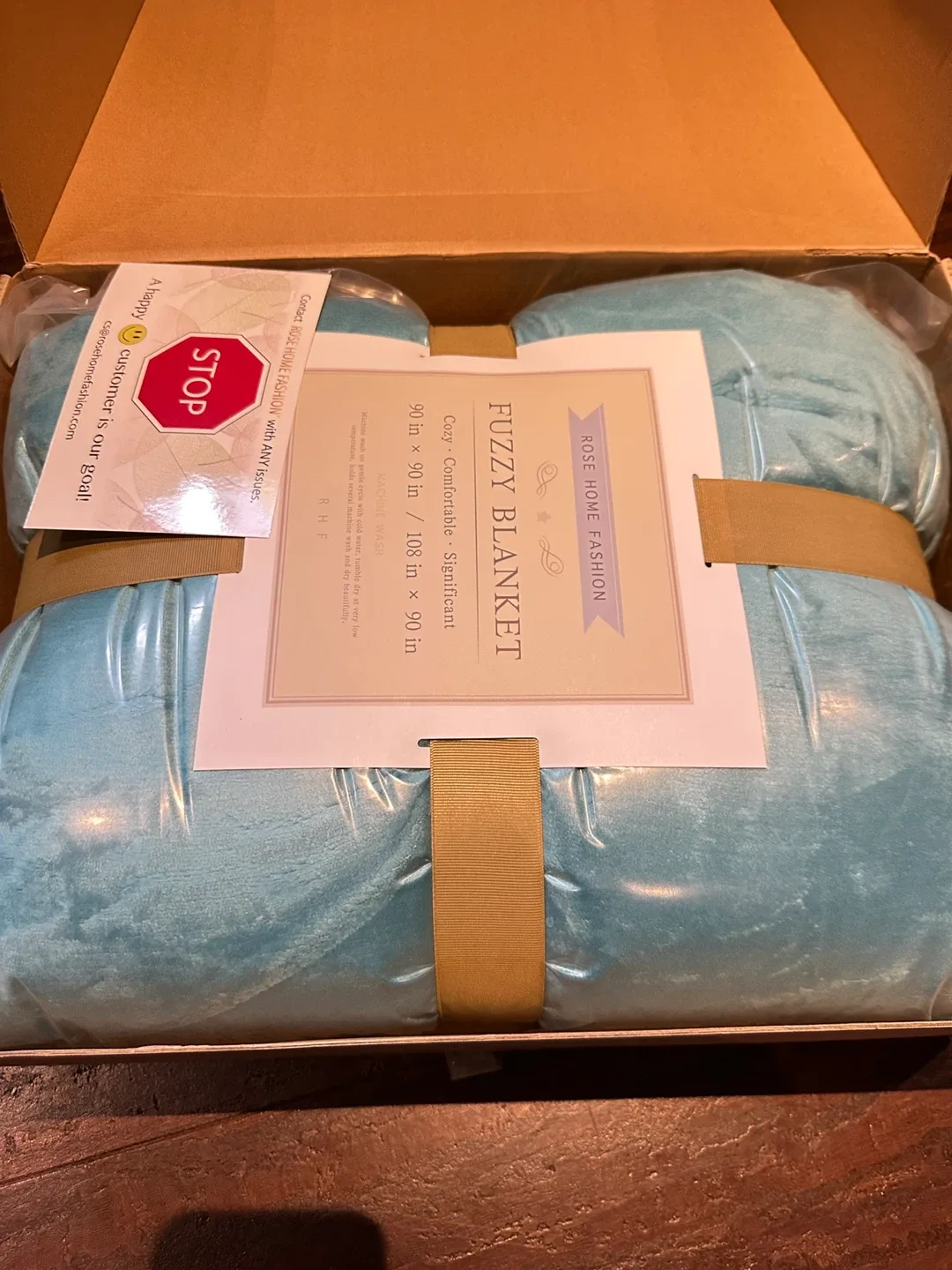 Rose Home Fashion Fuzzy Blanket Teal (King) thumbnail