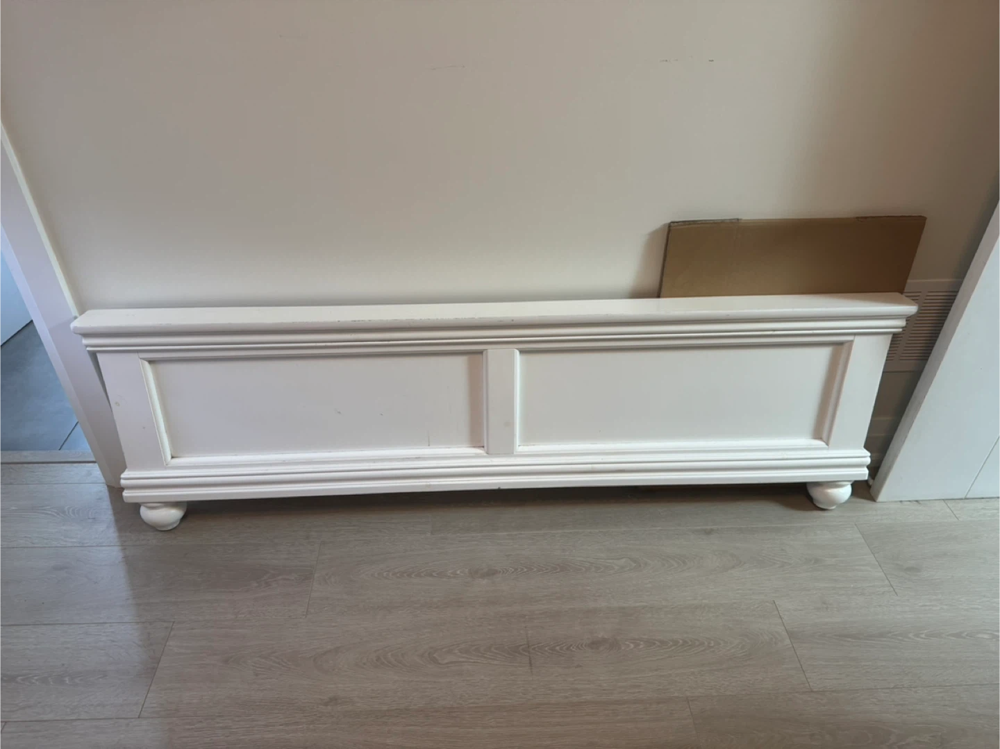 White Solid Wood Queen Bed frame and Boxspring - photo 3