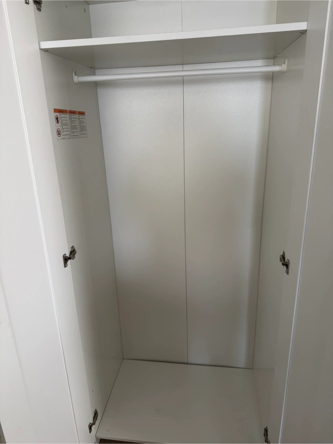 White Ikea Brimnes Wardrobe with Shelves and Rail - photo 4