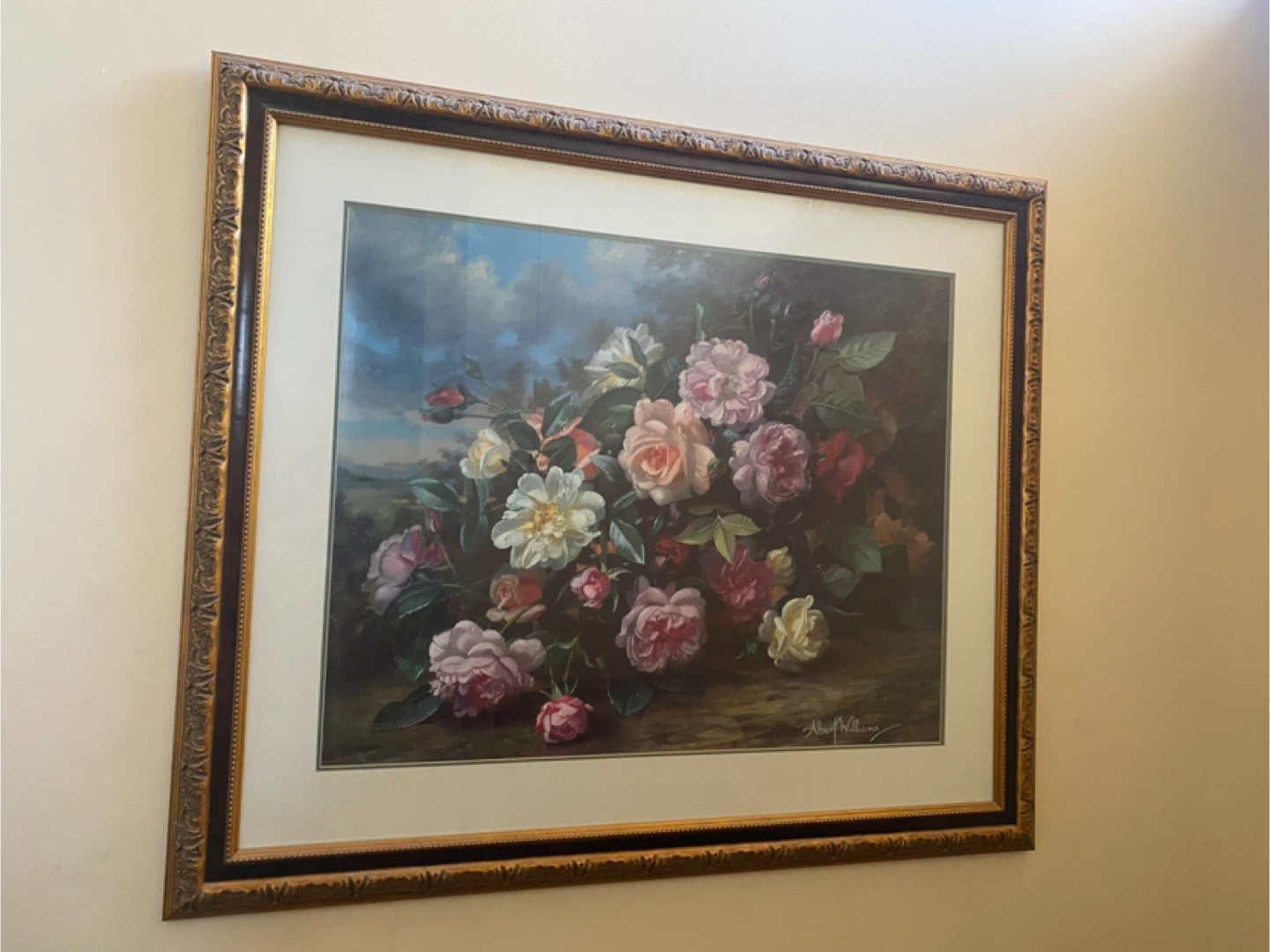 Framed Floral Painting by Albert Williams