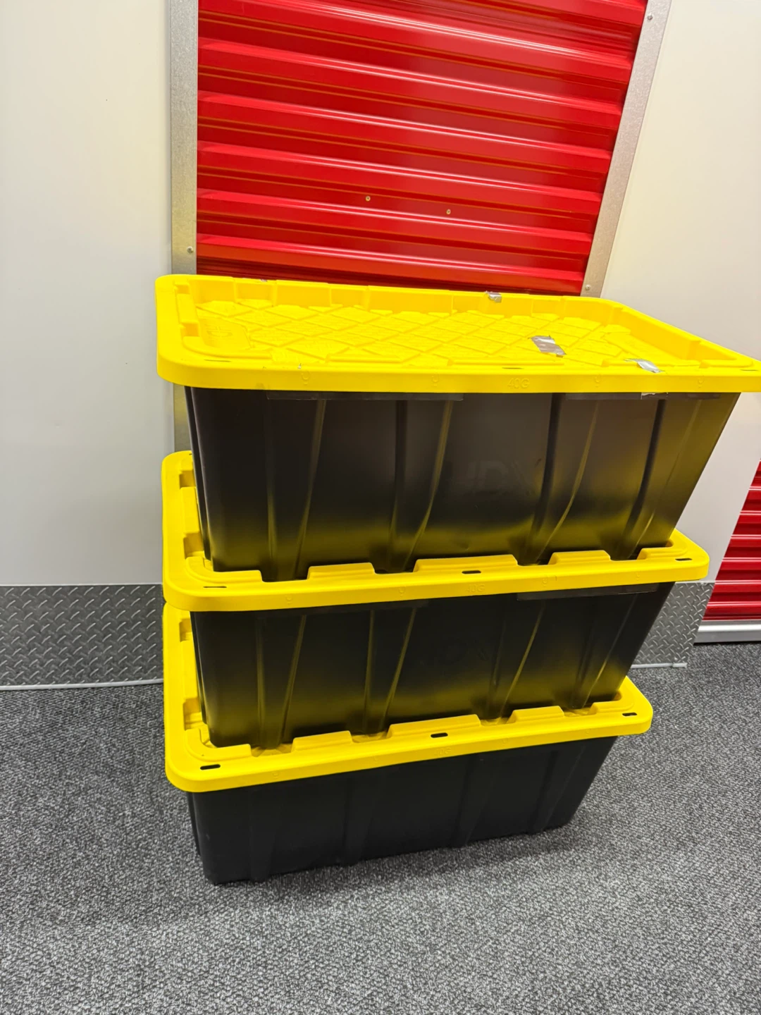 HDX 40-Gal. Tough Storage Tote with Yellow Lid
