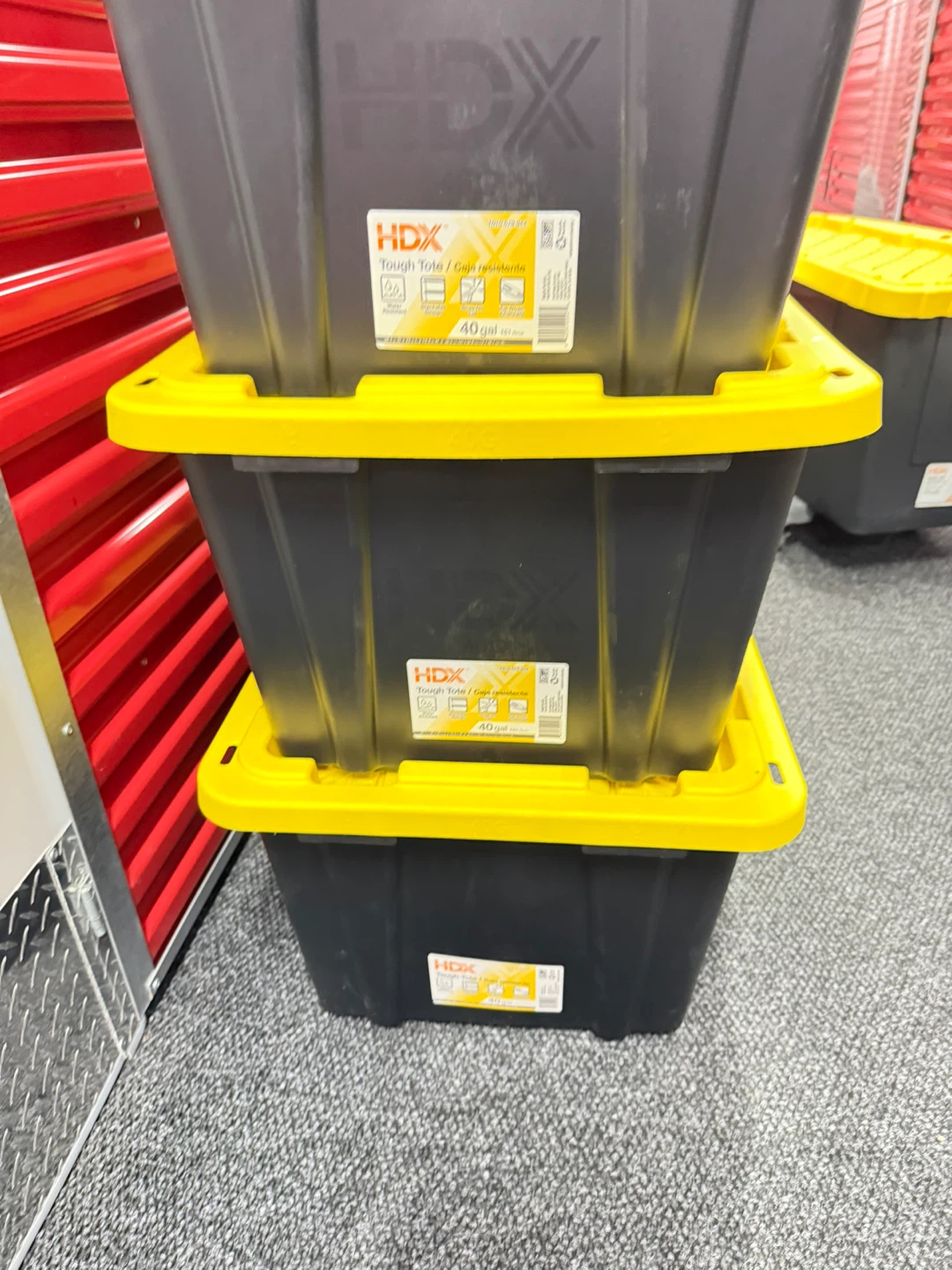 HDX 40-Gal. Tough Storage Tote with Yellow Lid - photo 3