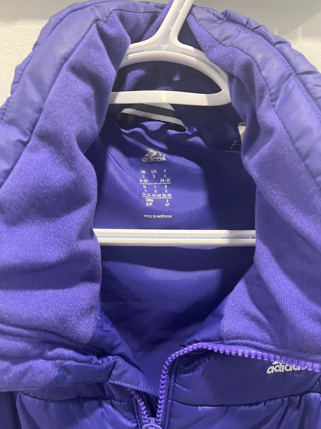 Adidas Purple Puffer Vest Size S - photo 3