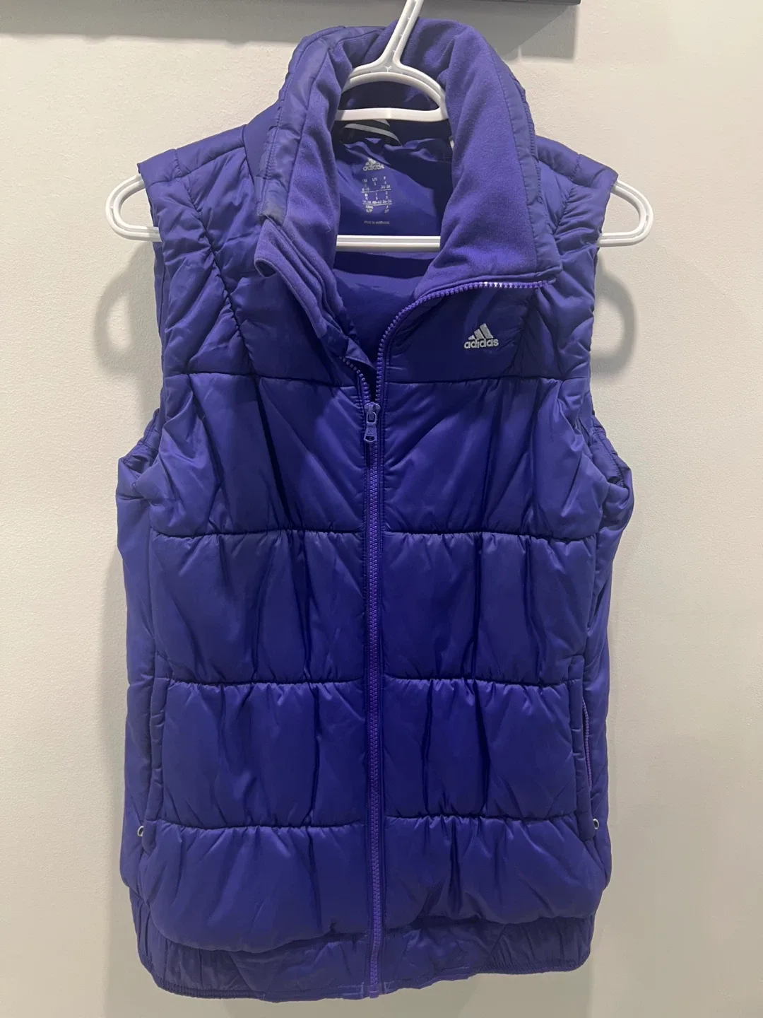 Adidas Purple Puffer Vest Size S