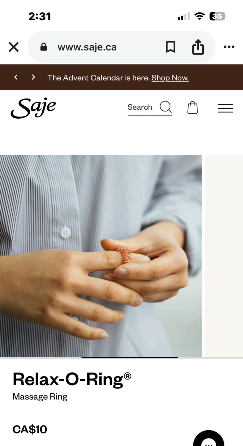 Saje Relax-O-Ring Massage Ring NO BOX image indicator(2)
