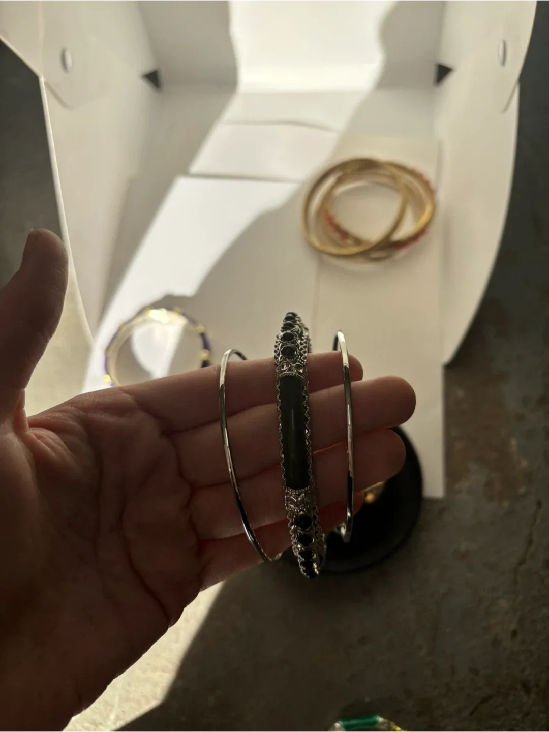 Assorted Bracelets - Gold, Silver, Purple image indicator(4)