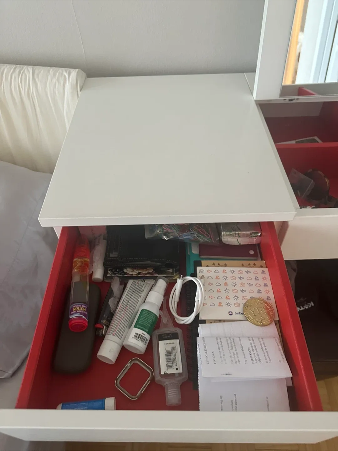 IKEA White Vanity Desk with Mirror - negotiable image indicator(4)