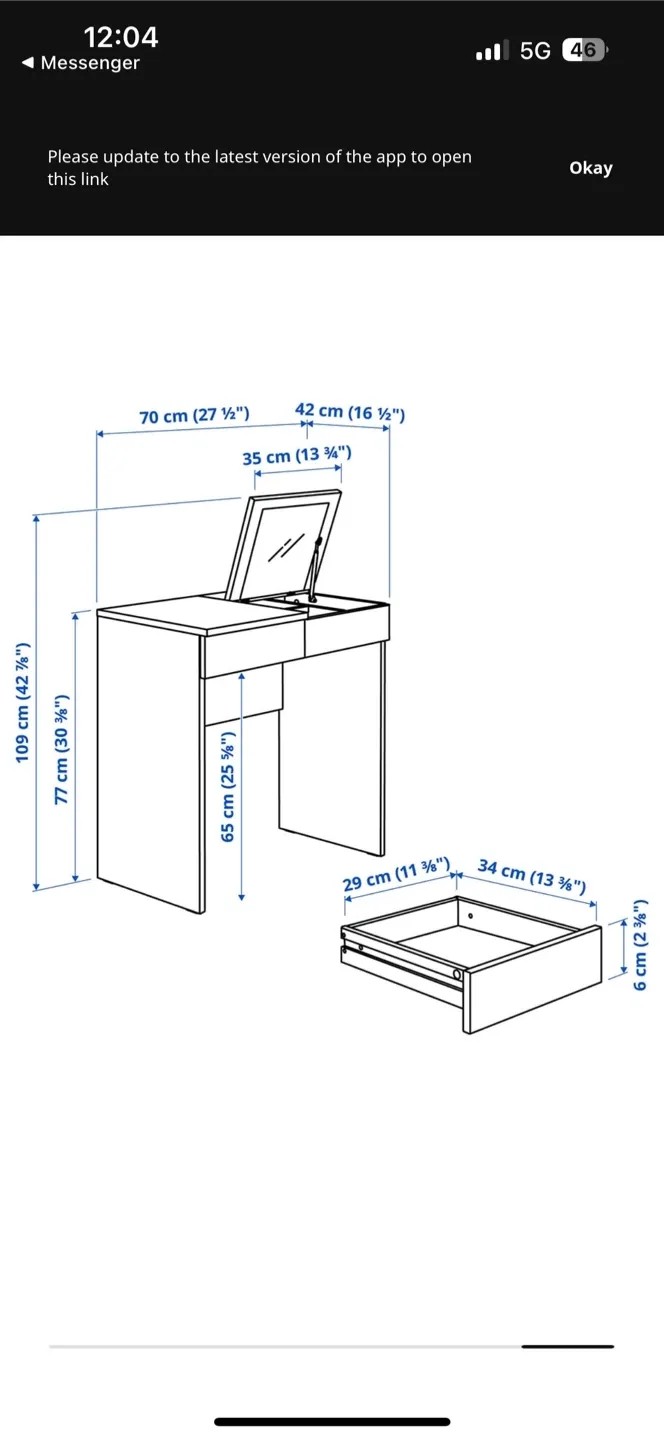 IKEA White Vanity Desk with Mirror - negotiable image indicator(9)