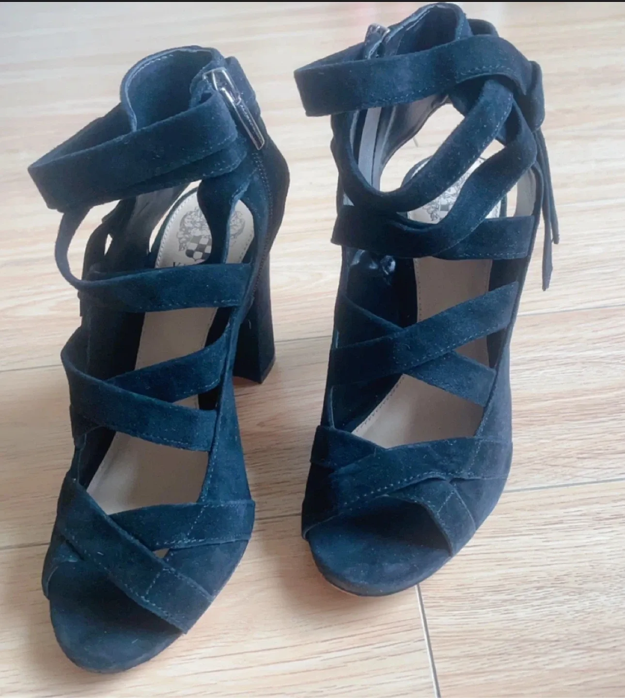 Vince Camuto Black Suede Heels thumbnail