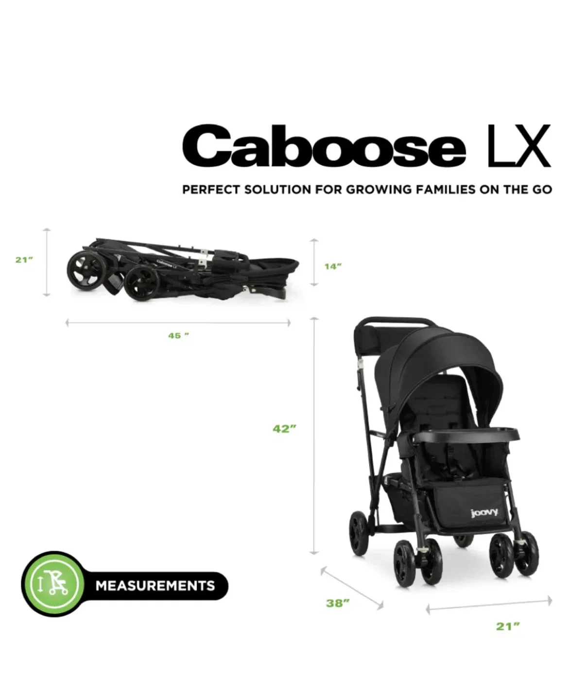 Black Joovy Caboose Stroller PreOwned image indicator(8)