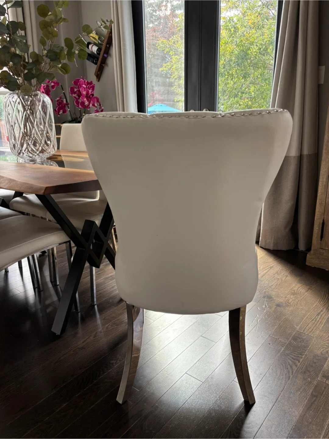 White Upholstered Dining Chair image indicator(2)