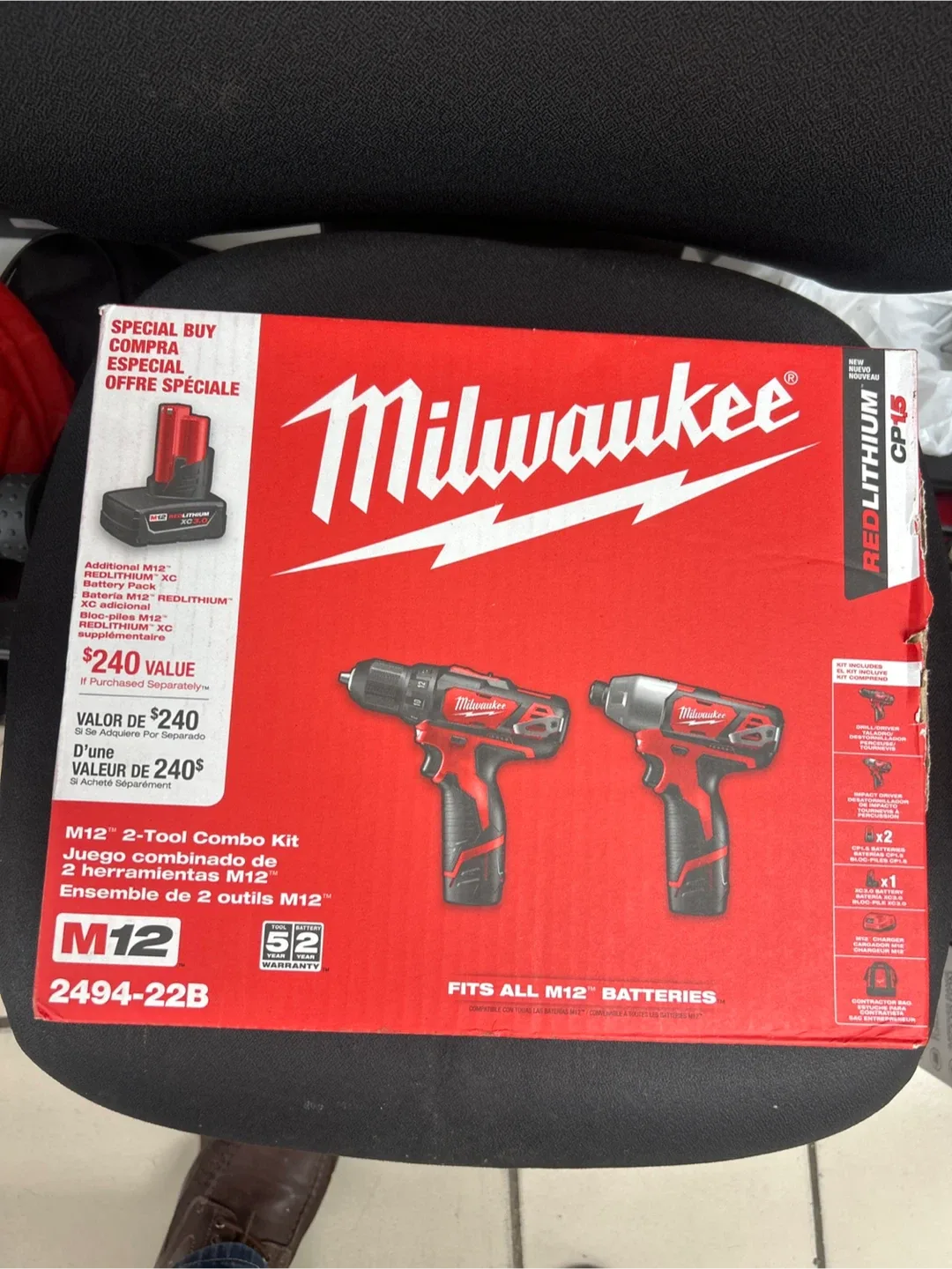 Milwaukee M12 2-Tool Combo Kit 2494-22B