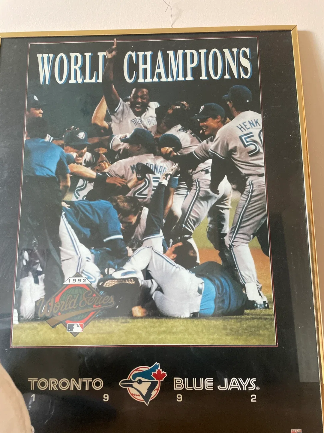 Toronto Blue Jays 1992 World Series Framed Poster & Hat image indicator(4)