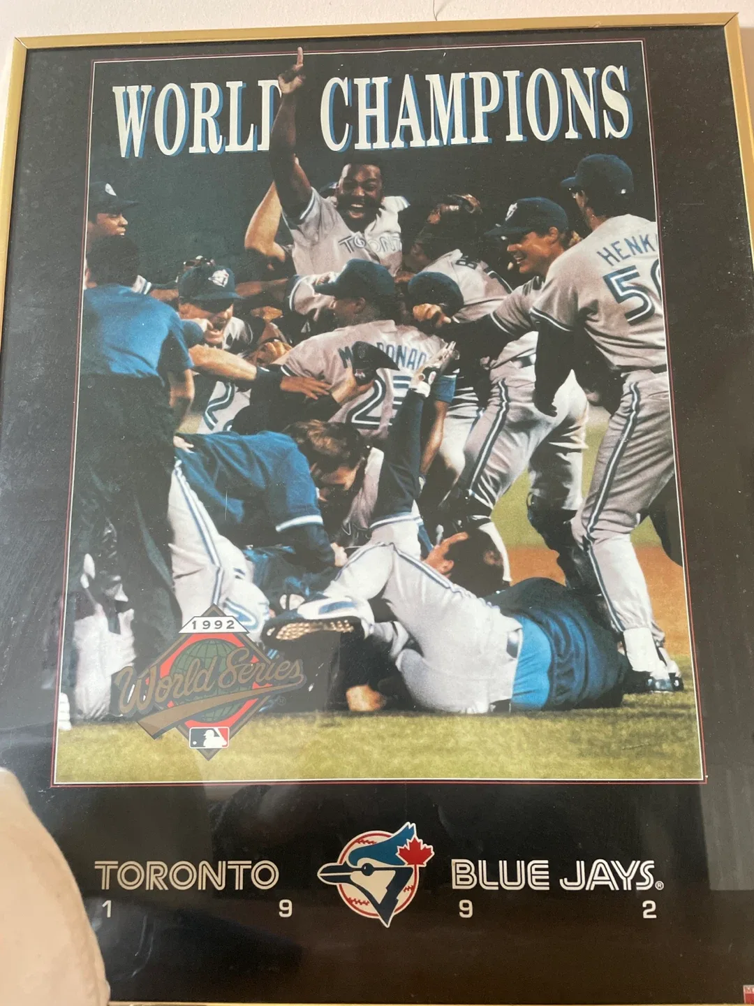 Toronto Blue Jays 1992 World Series Framed Poster & Hat image indicator(5)
