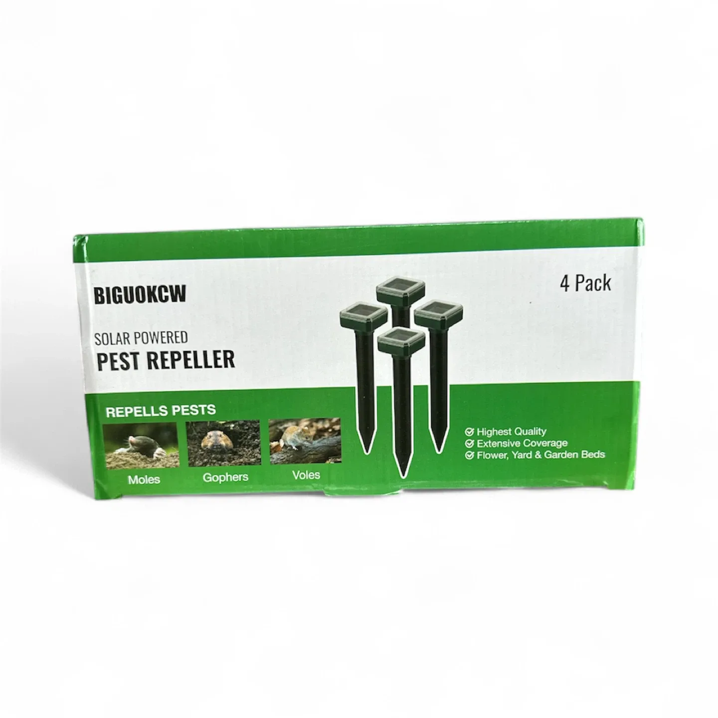 BIGUOKCW Mole Repellent - 4 Pack Outdoor Rodent & Groundhog image indicator(6)